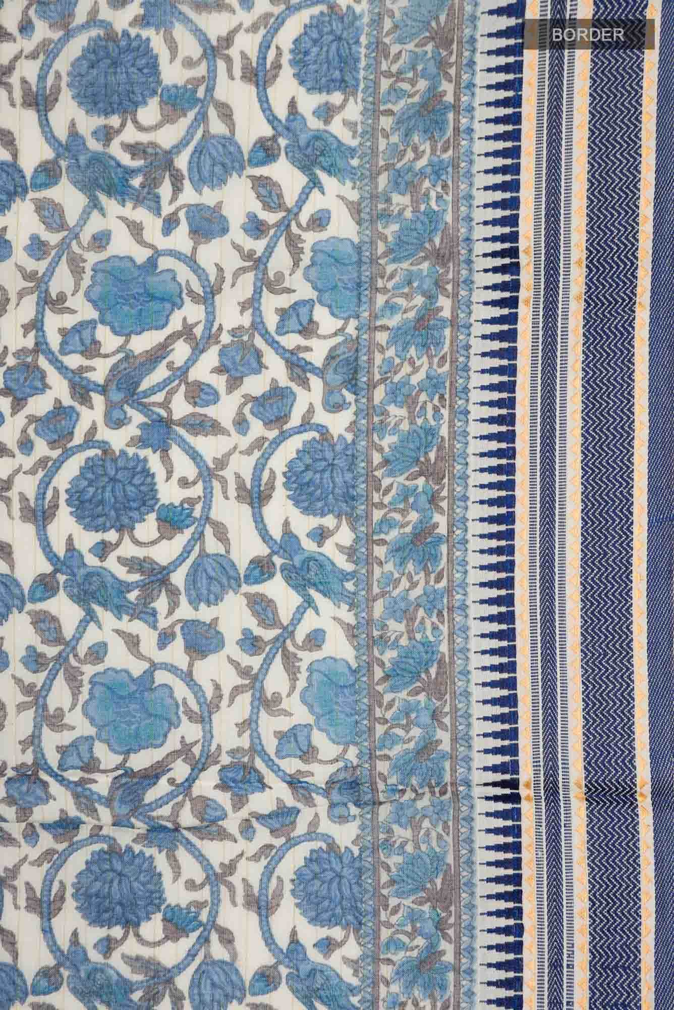 Multi Tussar Silk Saree - Image 4