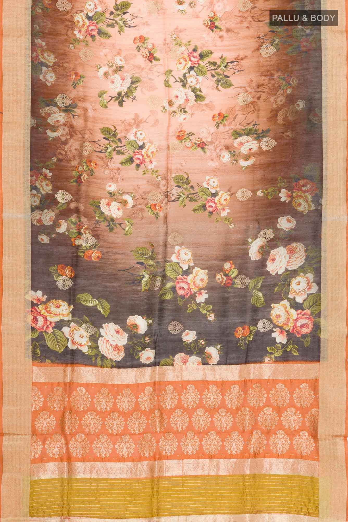 Multi Tussar Silk Saree - Image 3