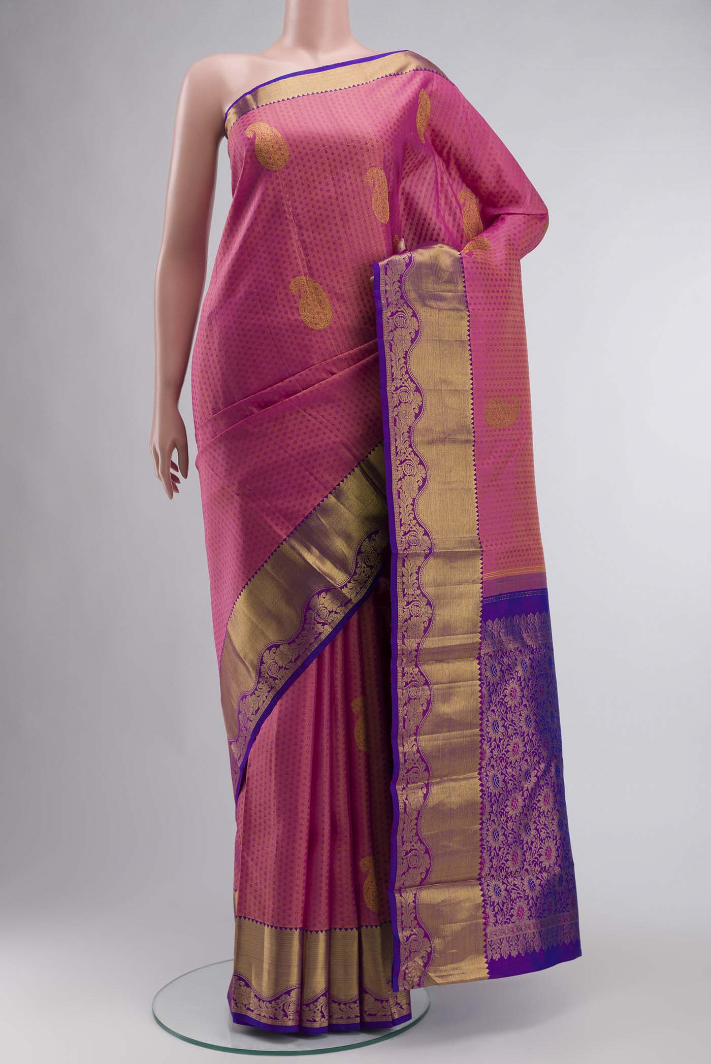 Pink Kanchipuram Silk Saree