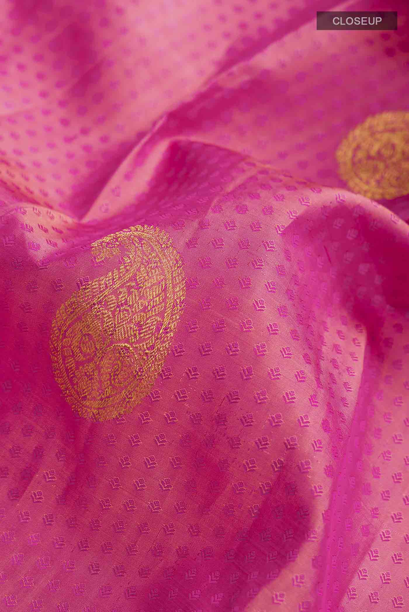 Pink Kanchipuram Silk Saree - Image 2