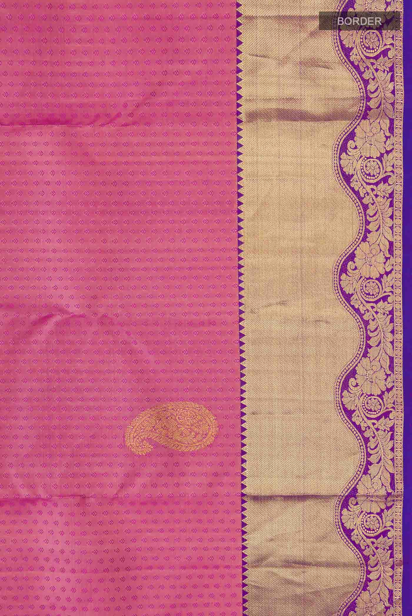 Pink Kanchipuram Silk Saree - Image 3