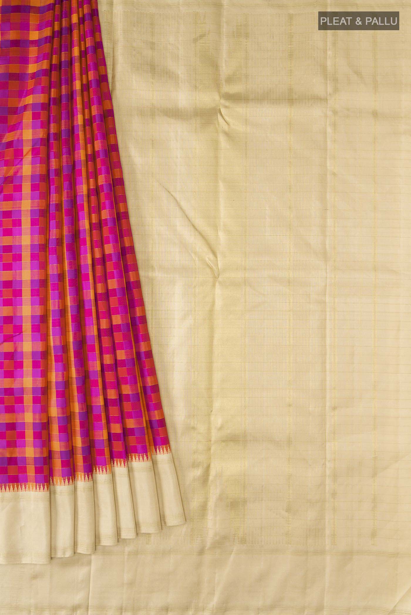 Multicolor Kanjivaram Silk Saree - Image 4