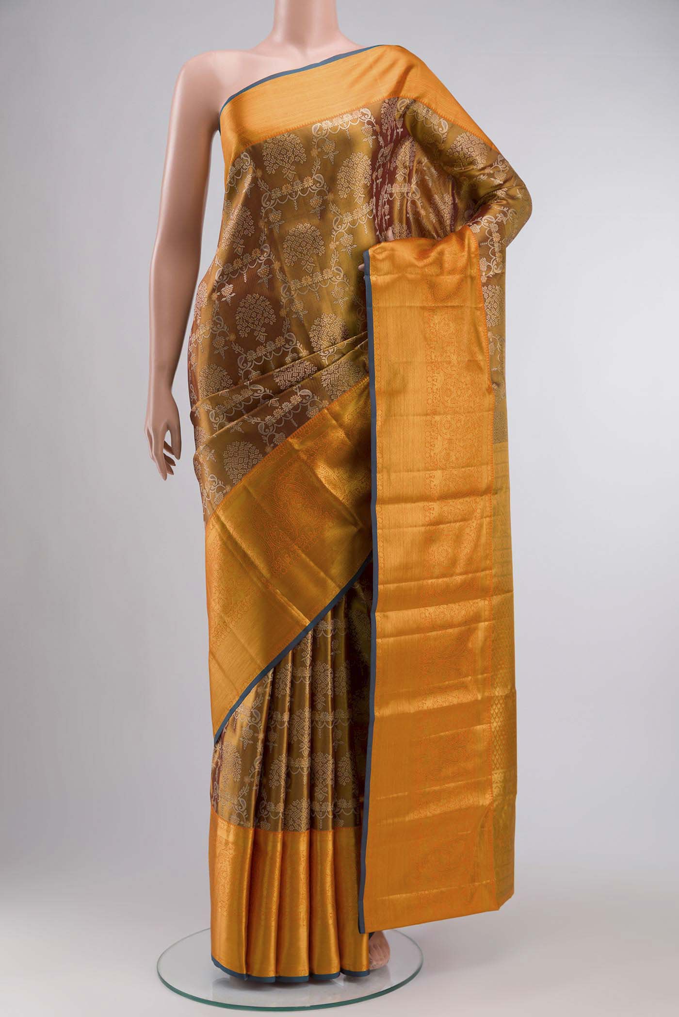 Multicolor Kanchipuram Tissue Silk Saree