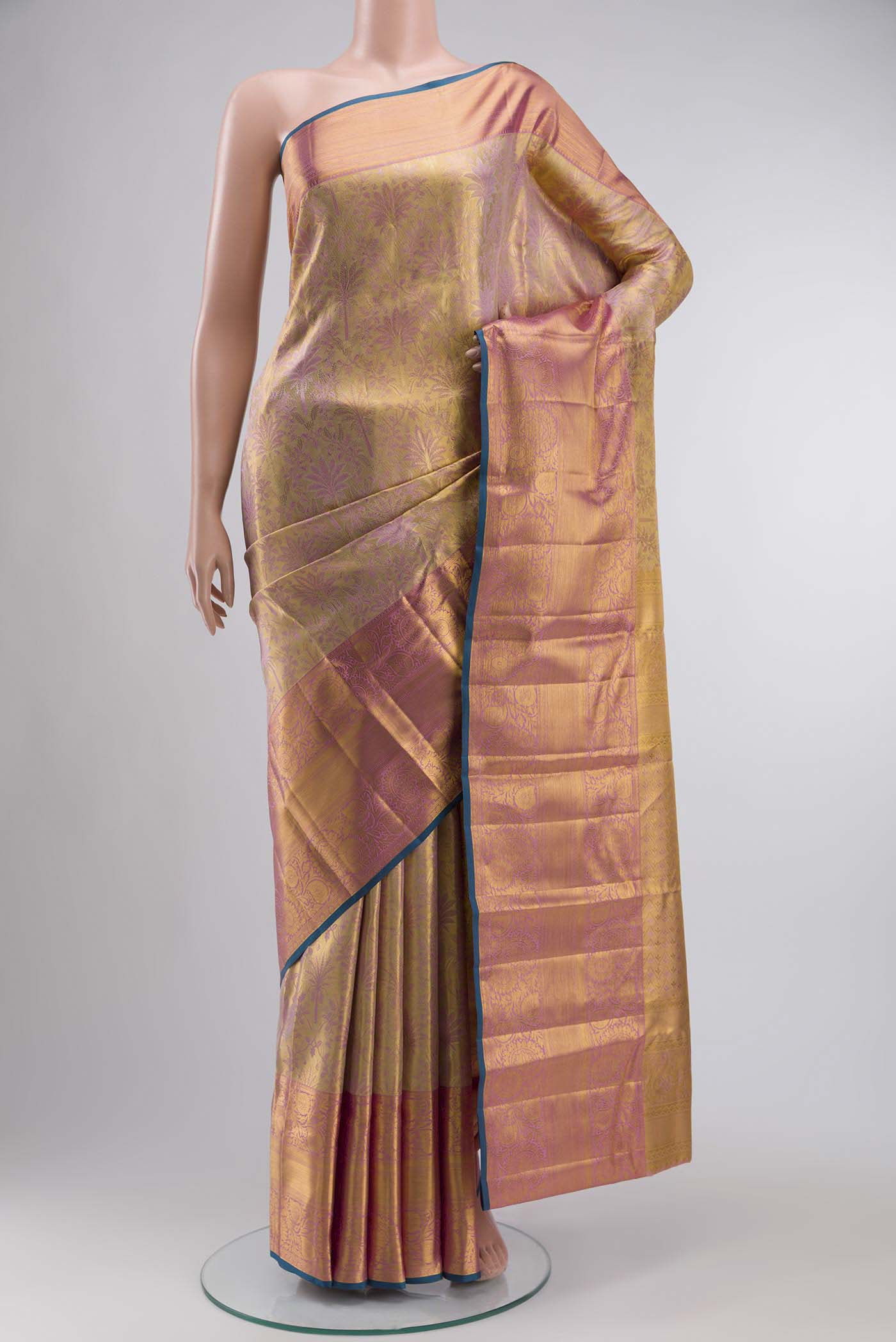 Multicolor Kanchipuram Tissue Silk Saree