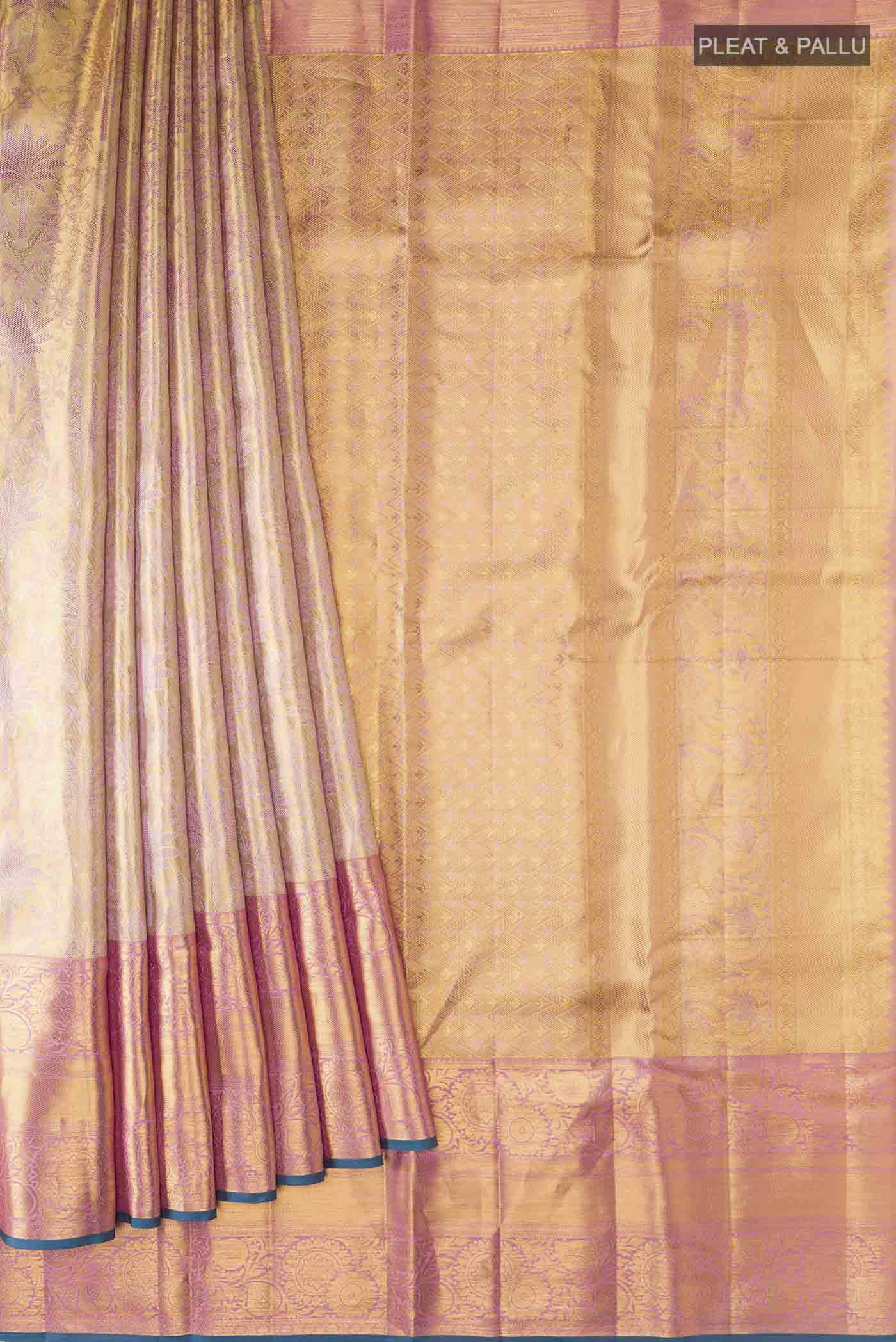 Multicolor Kanchipuram Tissue Silk Saree - Image 4