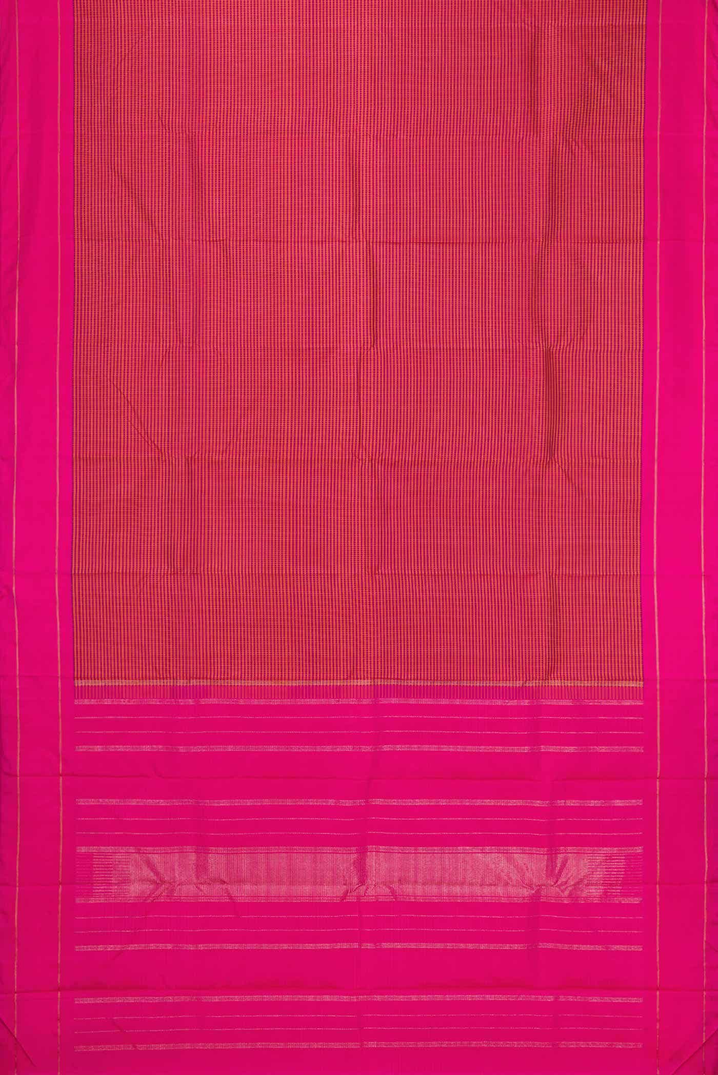 Pure Silk Pure Zari Mustard and Purple Dual Tone Kanjivaram Saree - Image 4