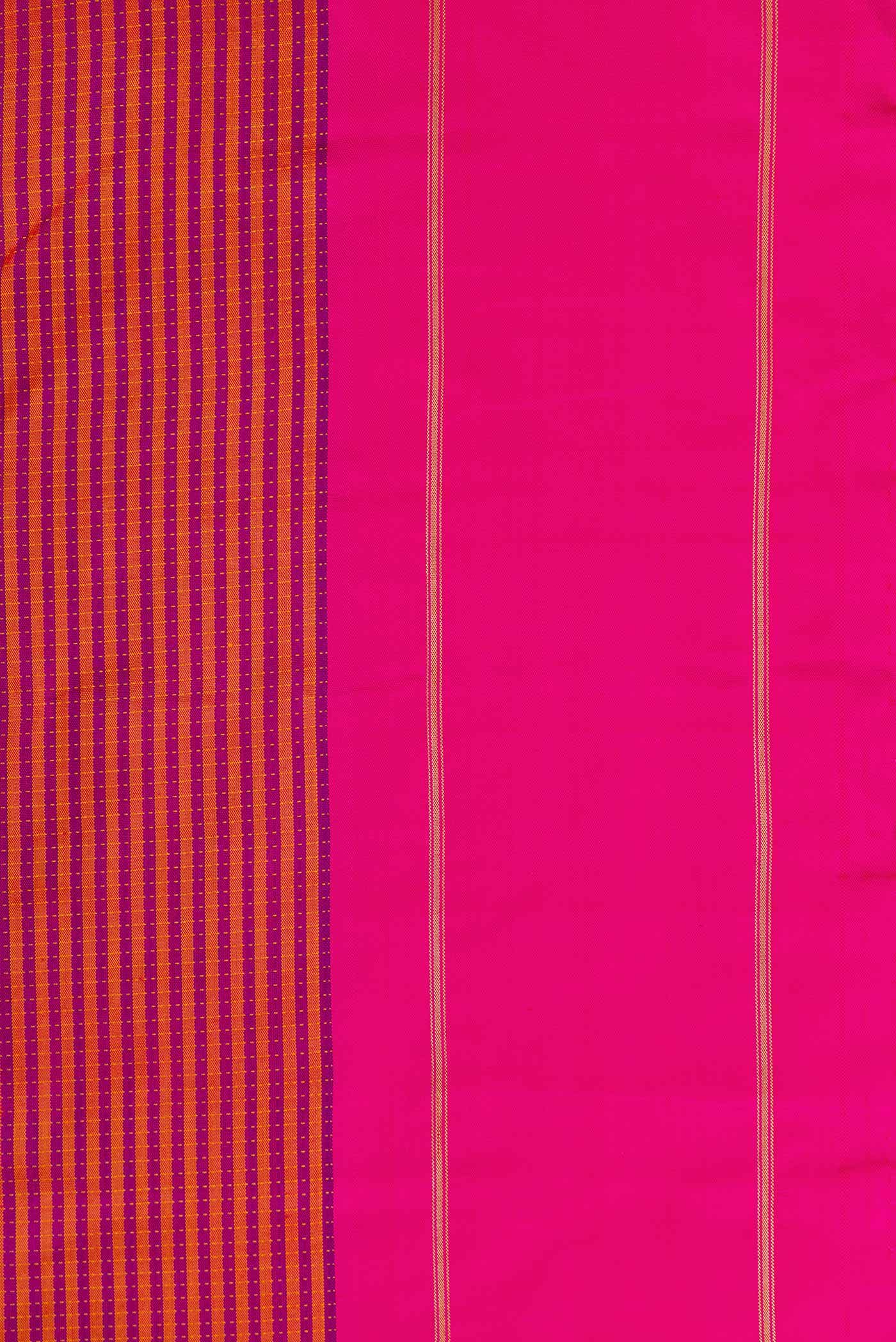 Pure Silk Pure Zari Mustard and Purple Dual Tone Kanjivaram Saree - Image 5