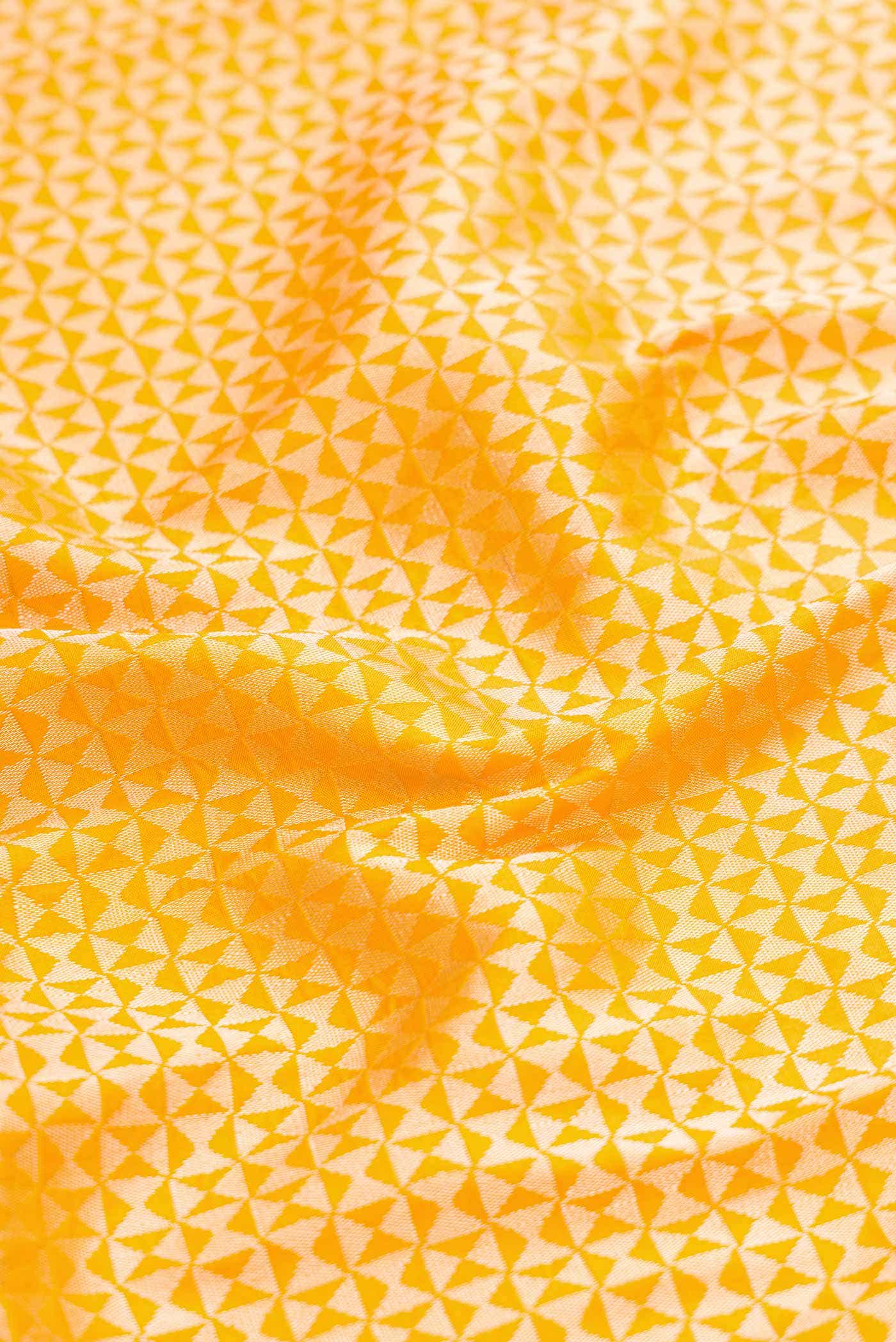 Yellow Banarasi Silk Saree - Image 3