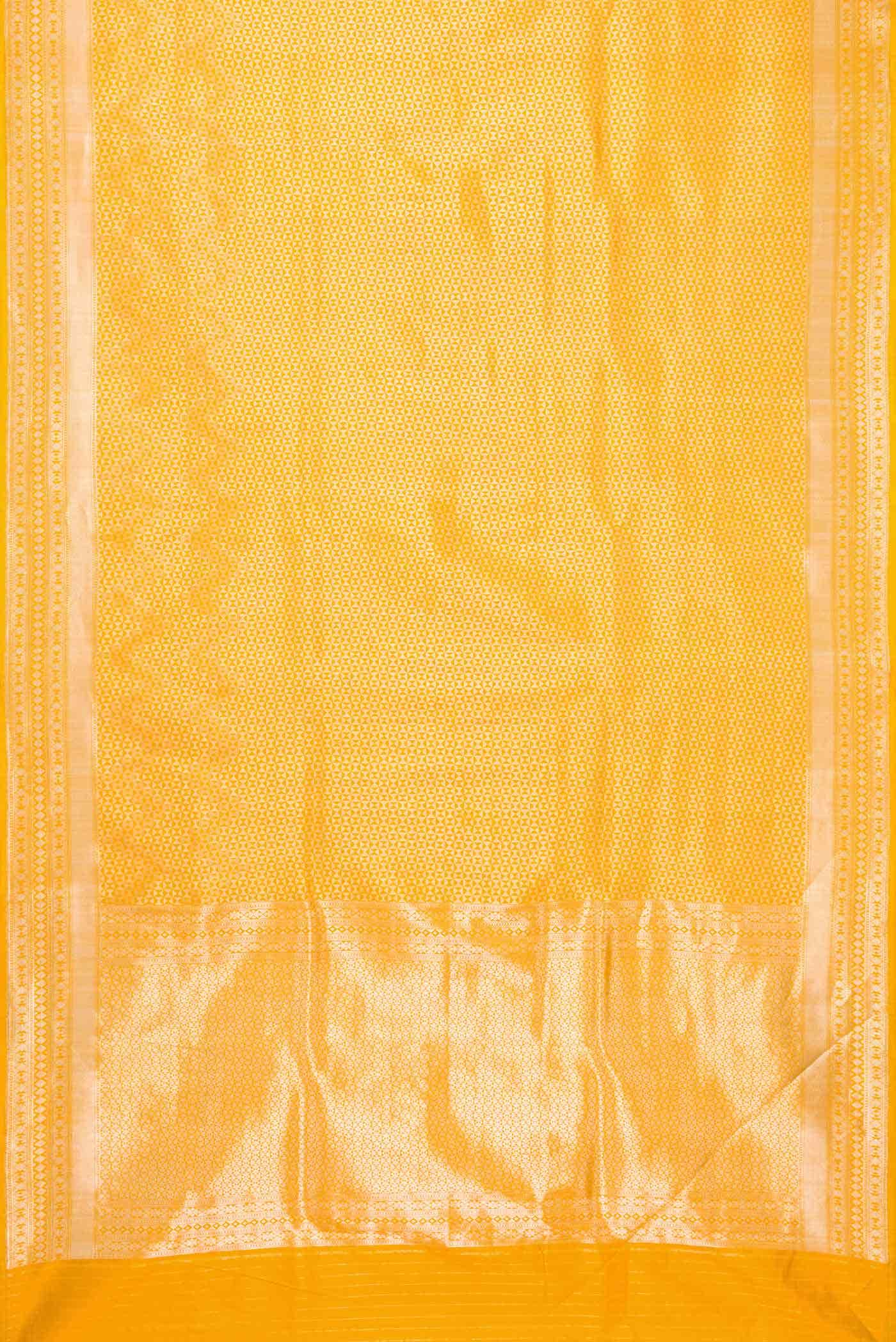 Yellow Banarasi Silk Saree - Image 4