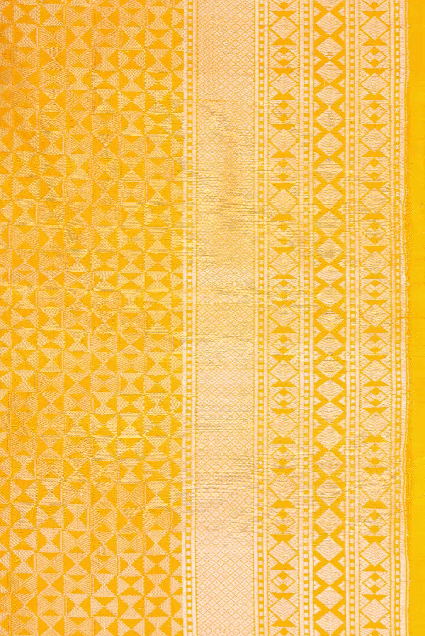 Yellow Banarasi Silk Saree - Image 5