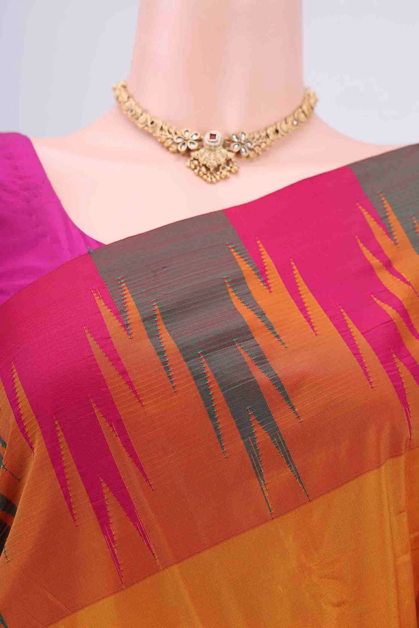 Mustard Blended Bangalore Silk Saree - Image 2