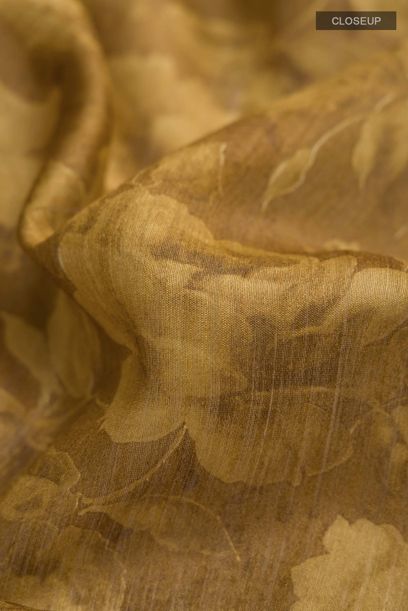 Mustard Bhagalpuri Tussar Silk Saree - Image 2