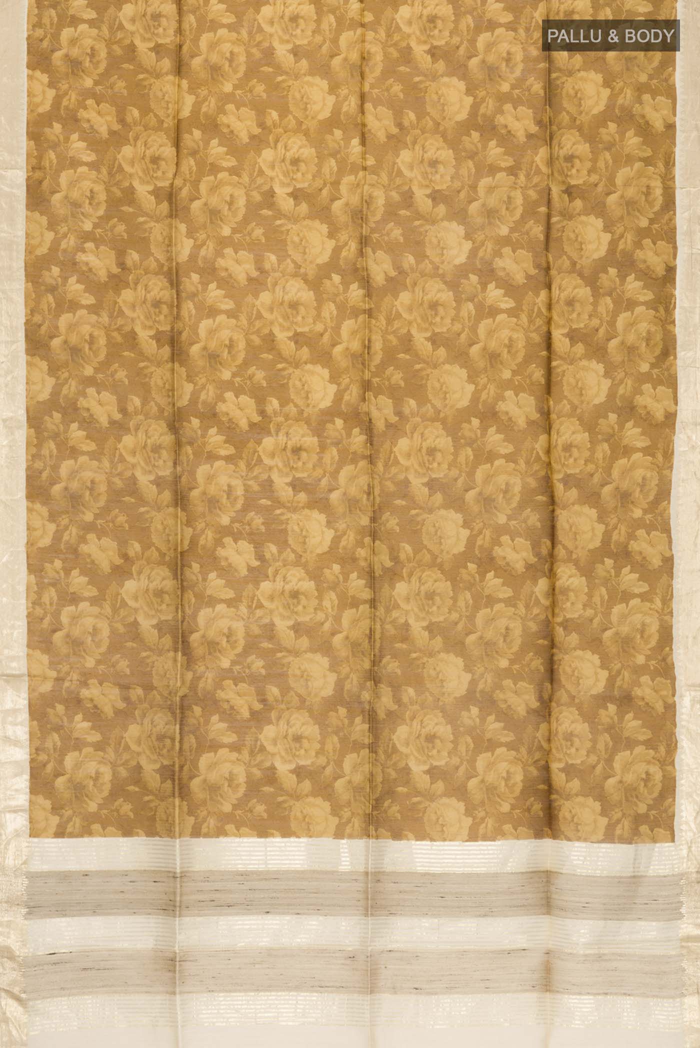 Mustard Bhagalpuri Tussar Silk Saree - Image 5