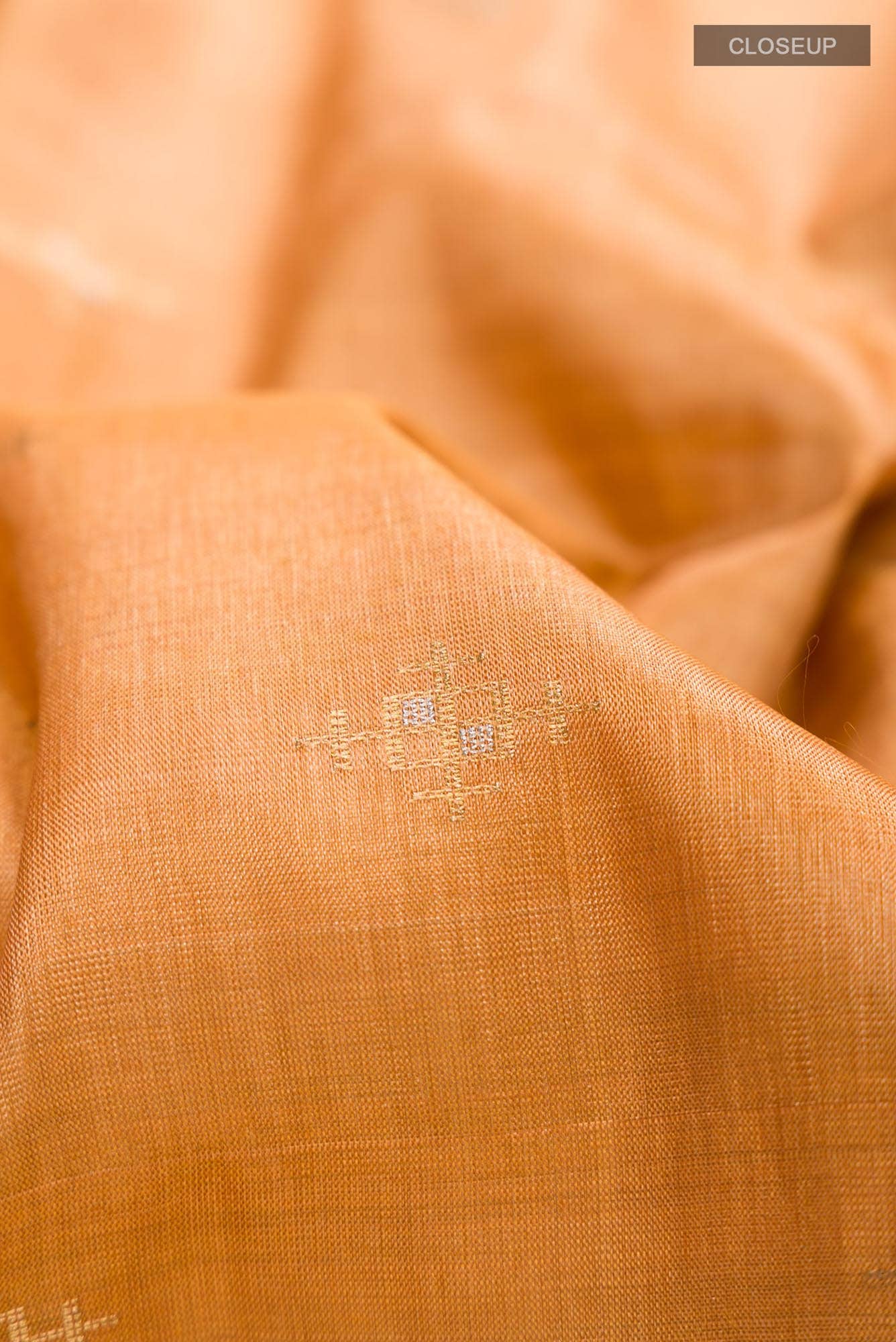Mustard Bhagalpuri Tussar Silk Saree - Image 3