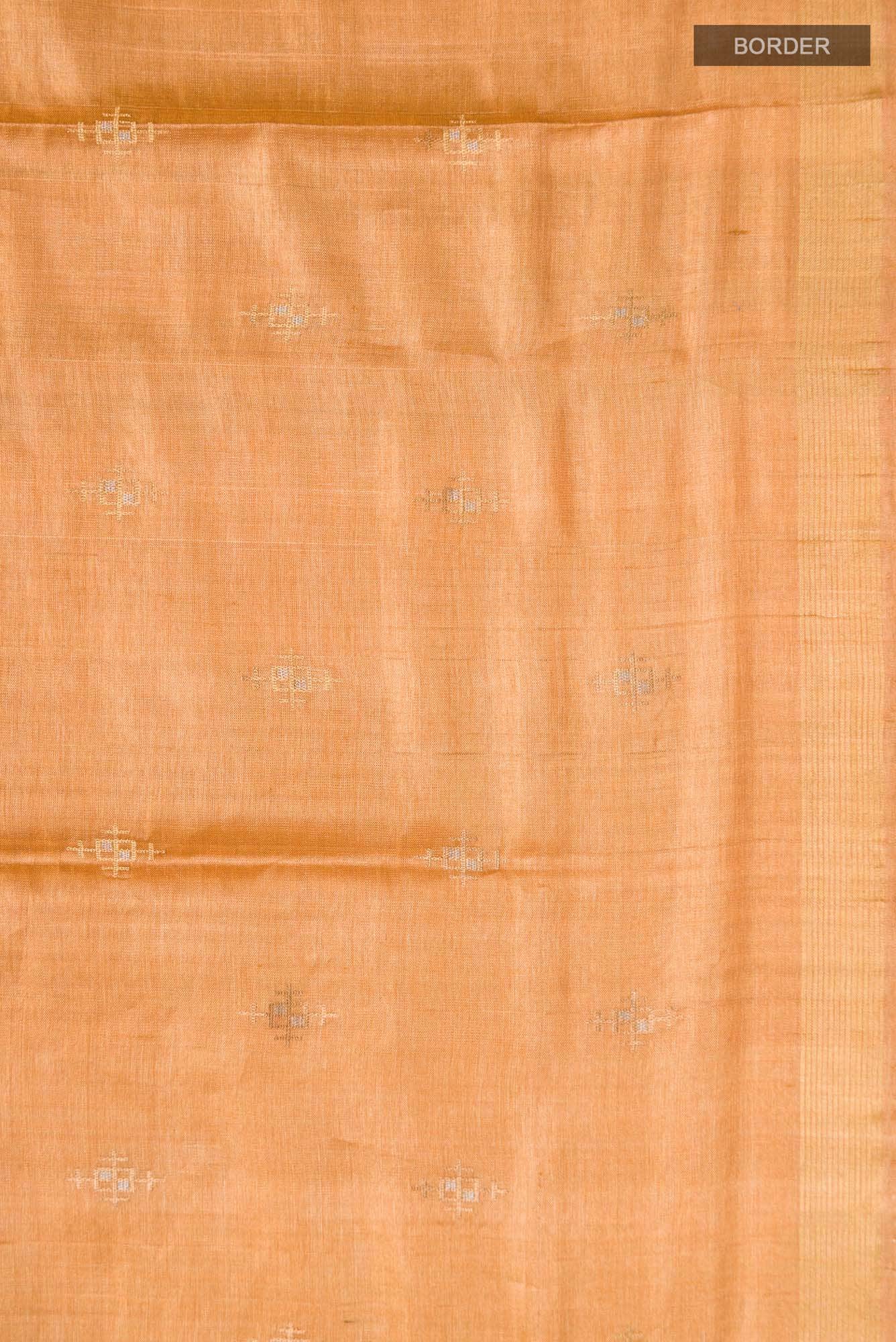Mustard Bhagalpuri Tussar Silk Saree - Image 5