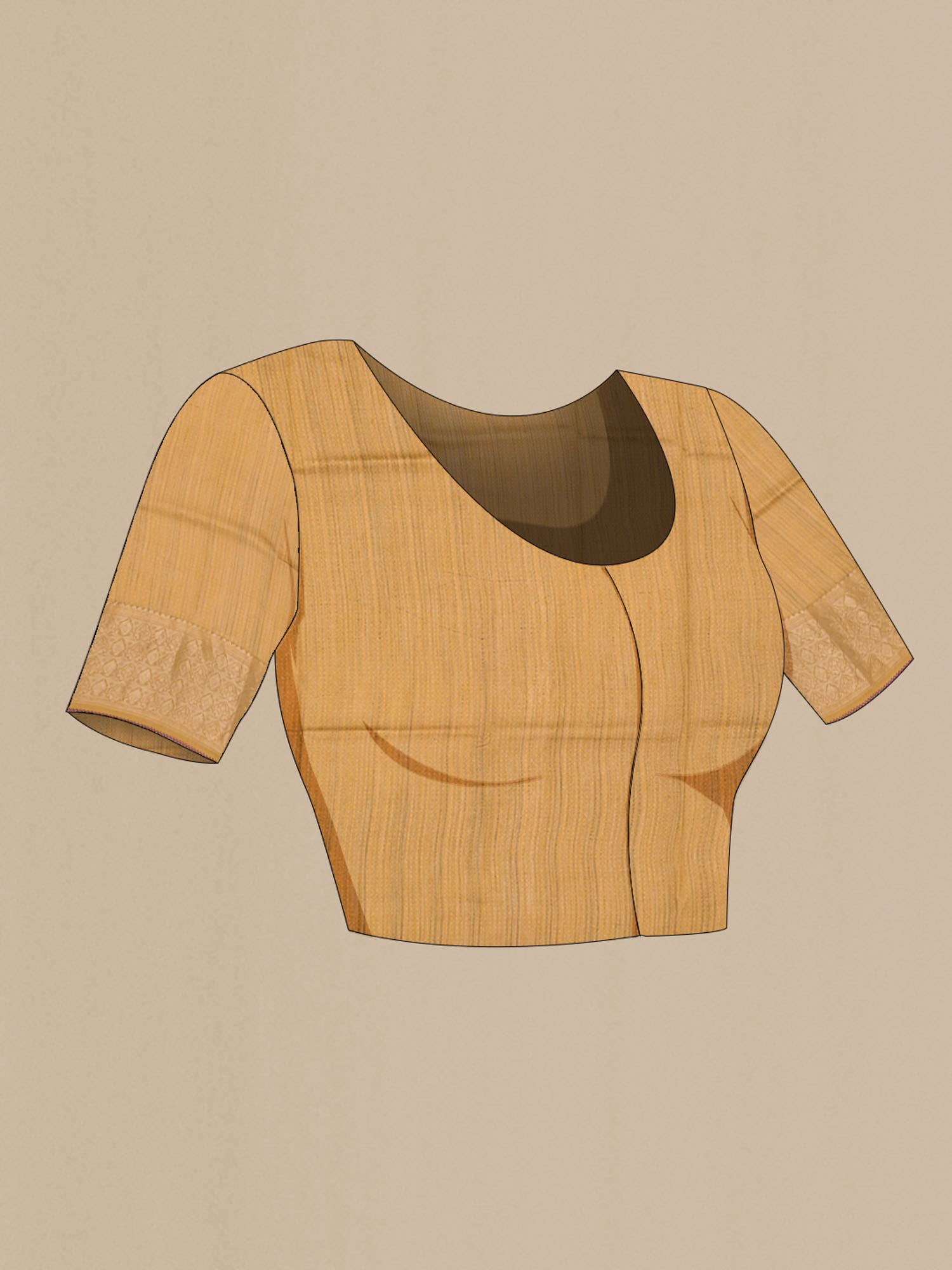 Mustard Bhagalpuri Tussar Silk Saree - Image 5
