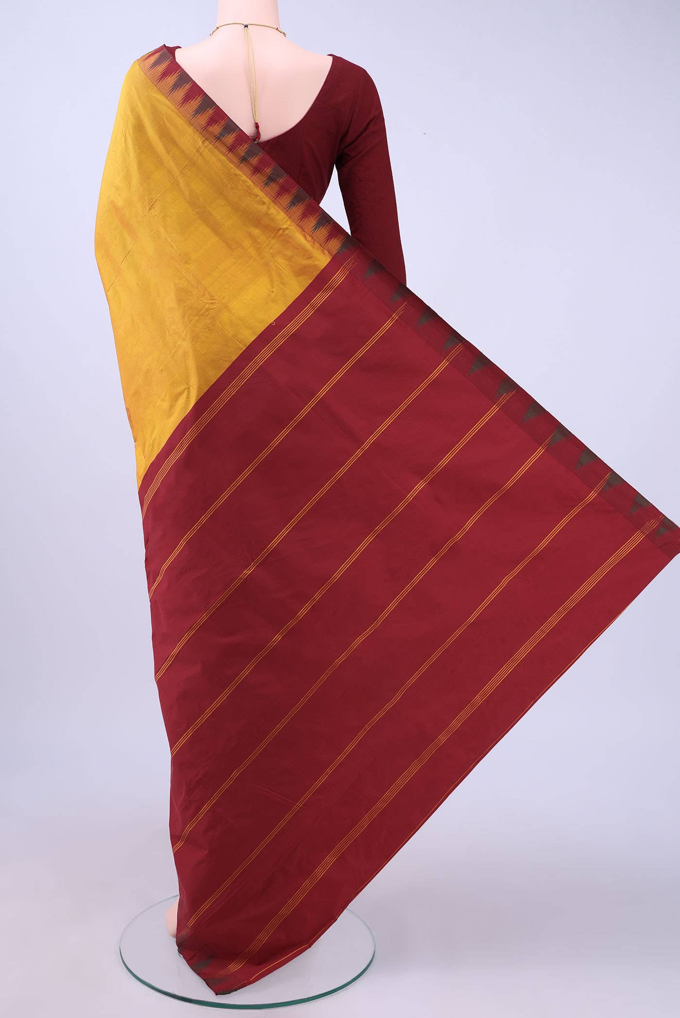 Mustard Blended Bangalore Silk Saree - Image 2