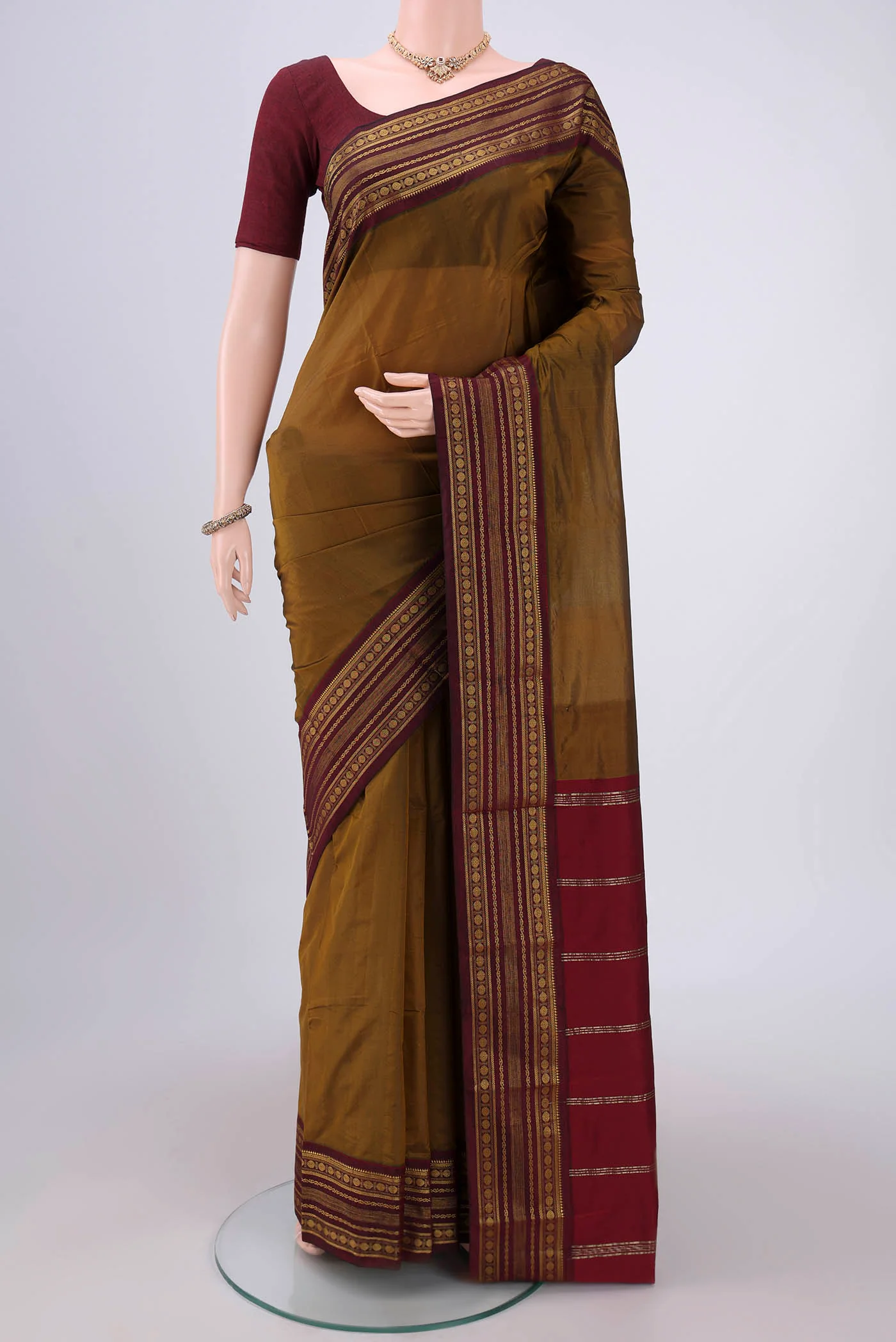 Mustard Blended Bangalore Silk Saree