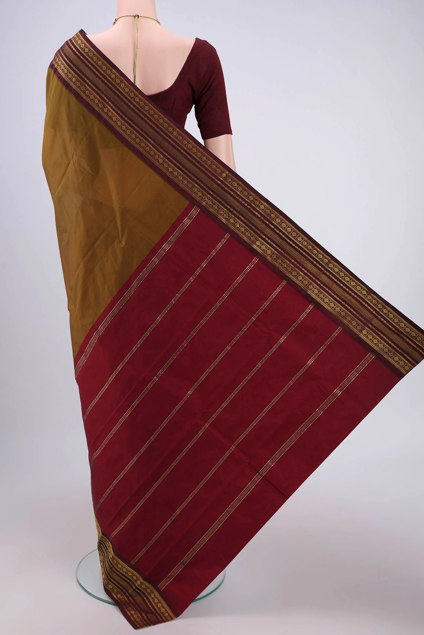 Mustard Blended Bangalore Silk Saree - Image 3