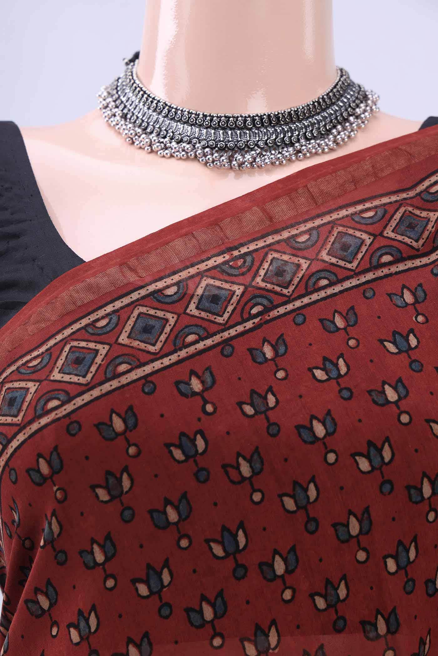 Mustard Chanderi Silk Cotton Saree - Image 3