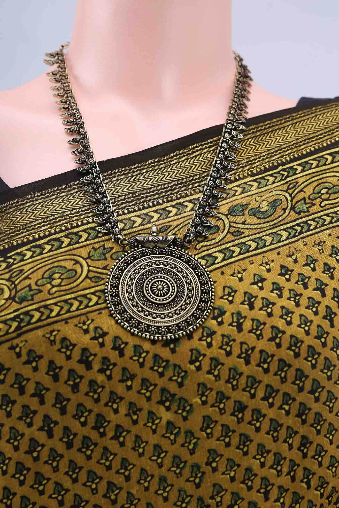 Mustard Chanderi Silk Cotton Saree - Image 3