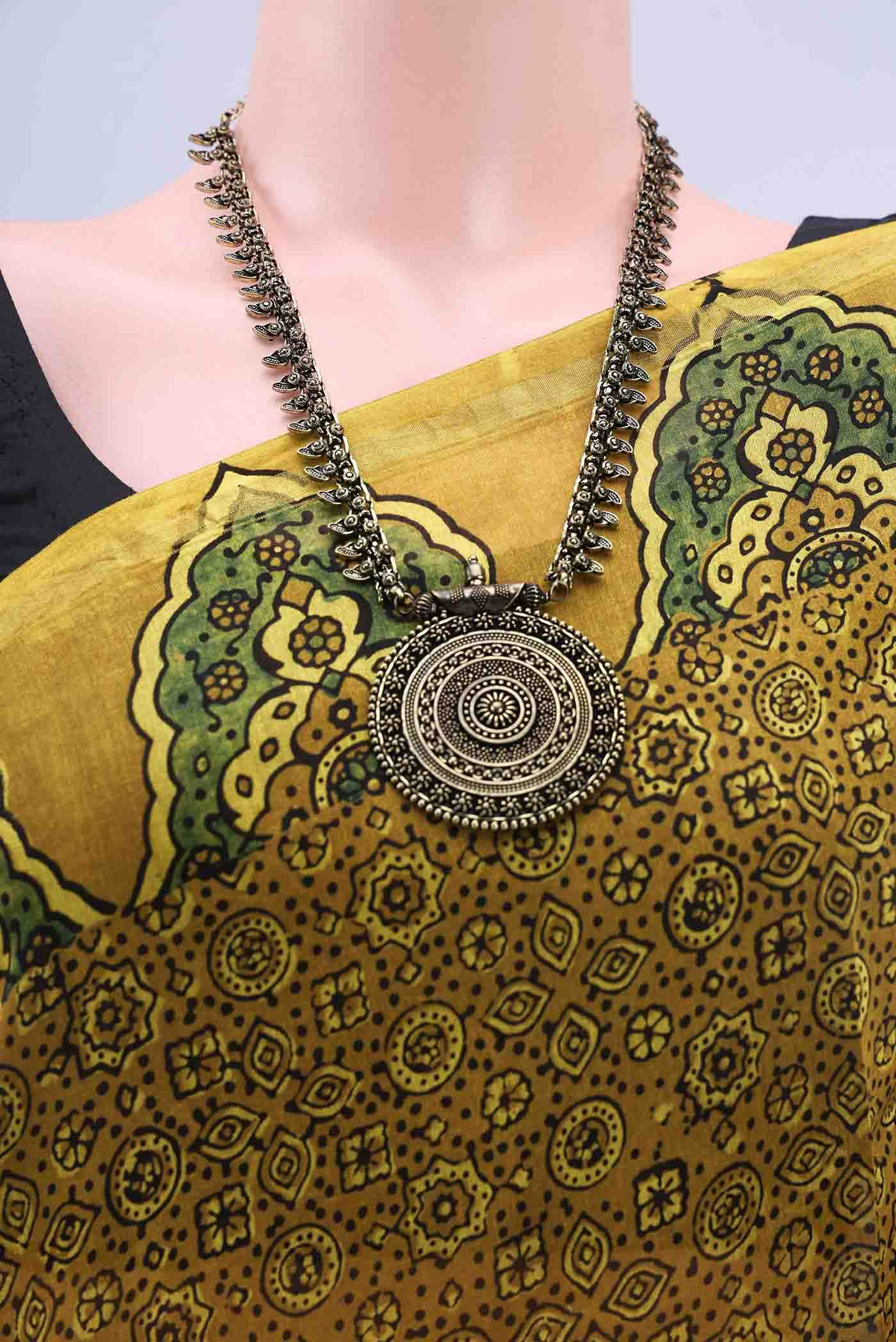 Mustard Chanderi Silk Cotton Saree - Image 3