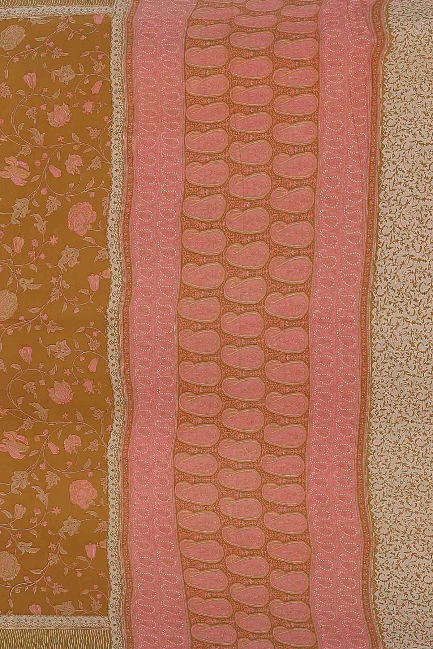 Mustard Crepe Saree - Image 5