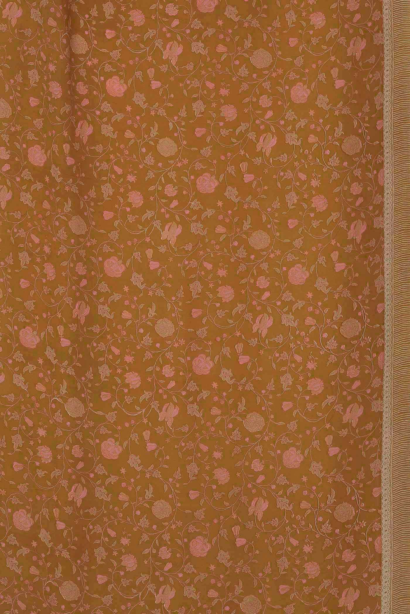 Mustard Crepe Saree - Image 6