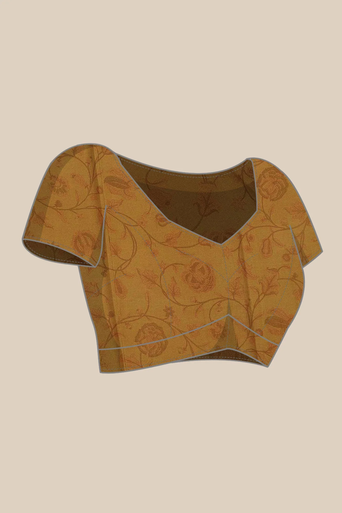 Mustard Crepe Saree - Image 7