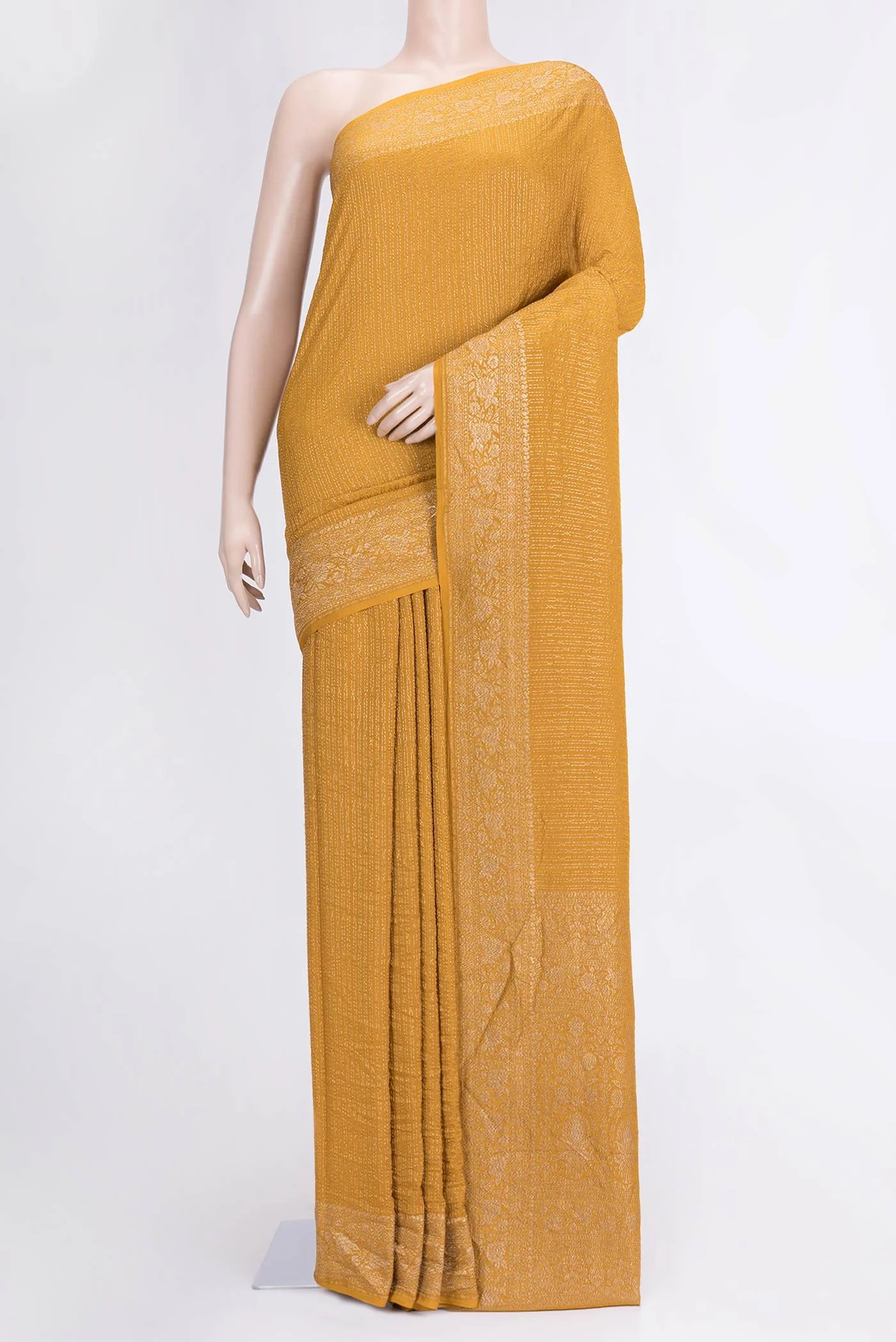 Mustard Banarasi Georgette Saree