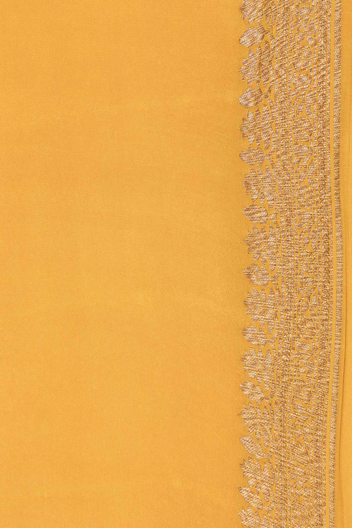 Mustard Dual Tone Banarasi Georgette Saree - Image 3