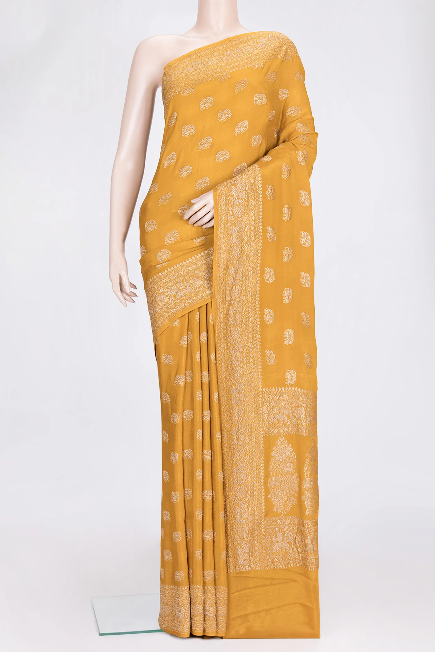 Mustard Banarasi Georgette Saree