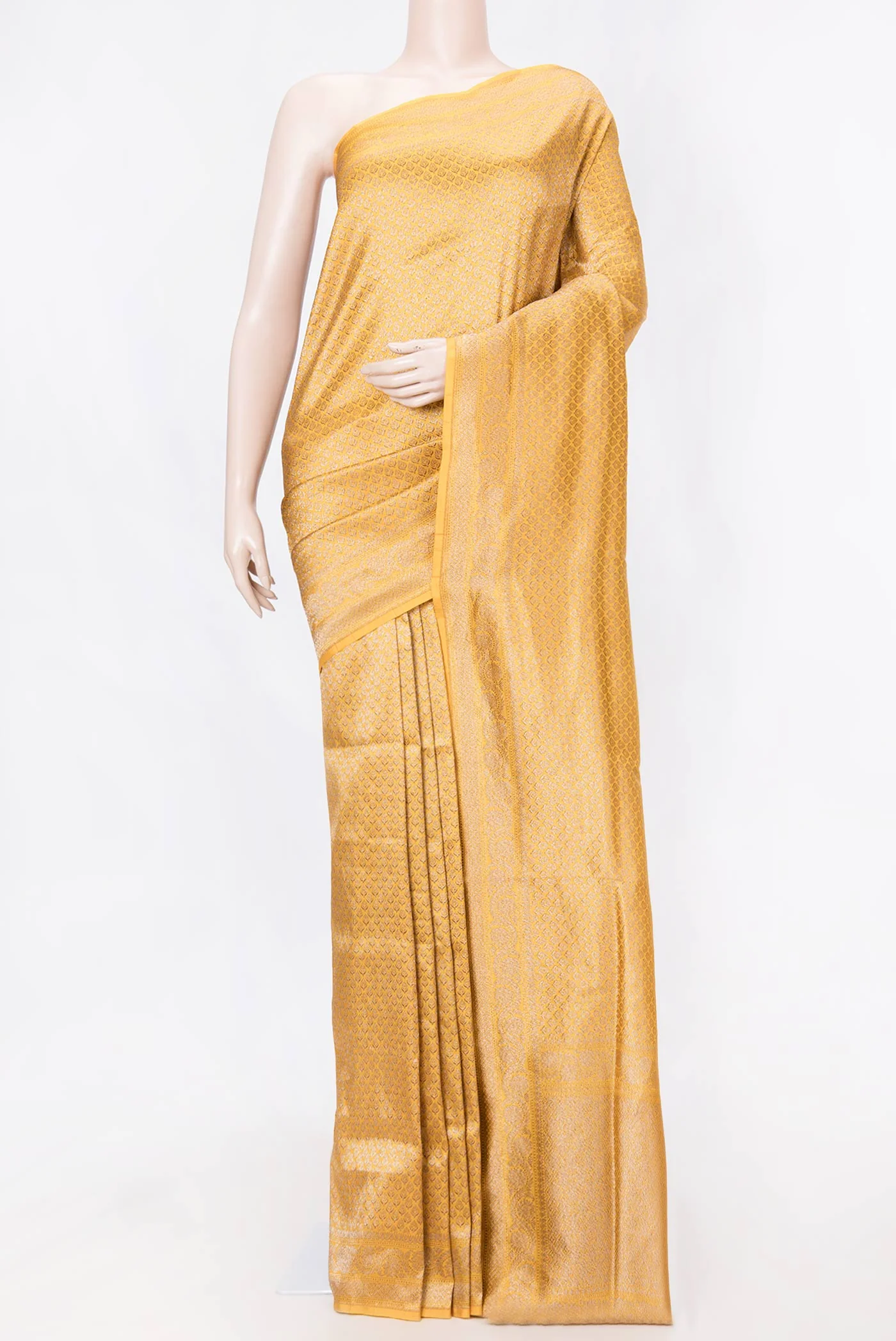 Mustard Dual Tone Banarasi Silk Saree