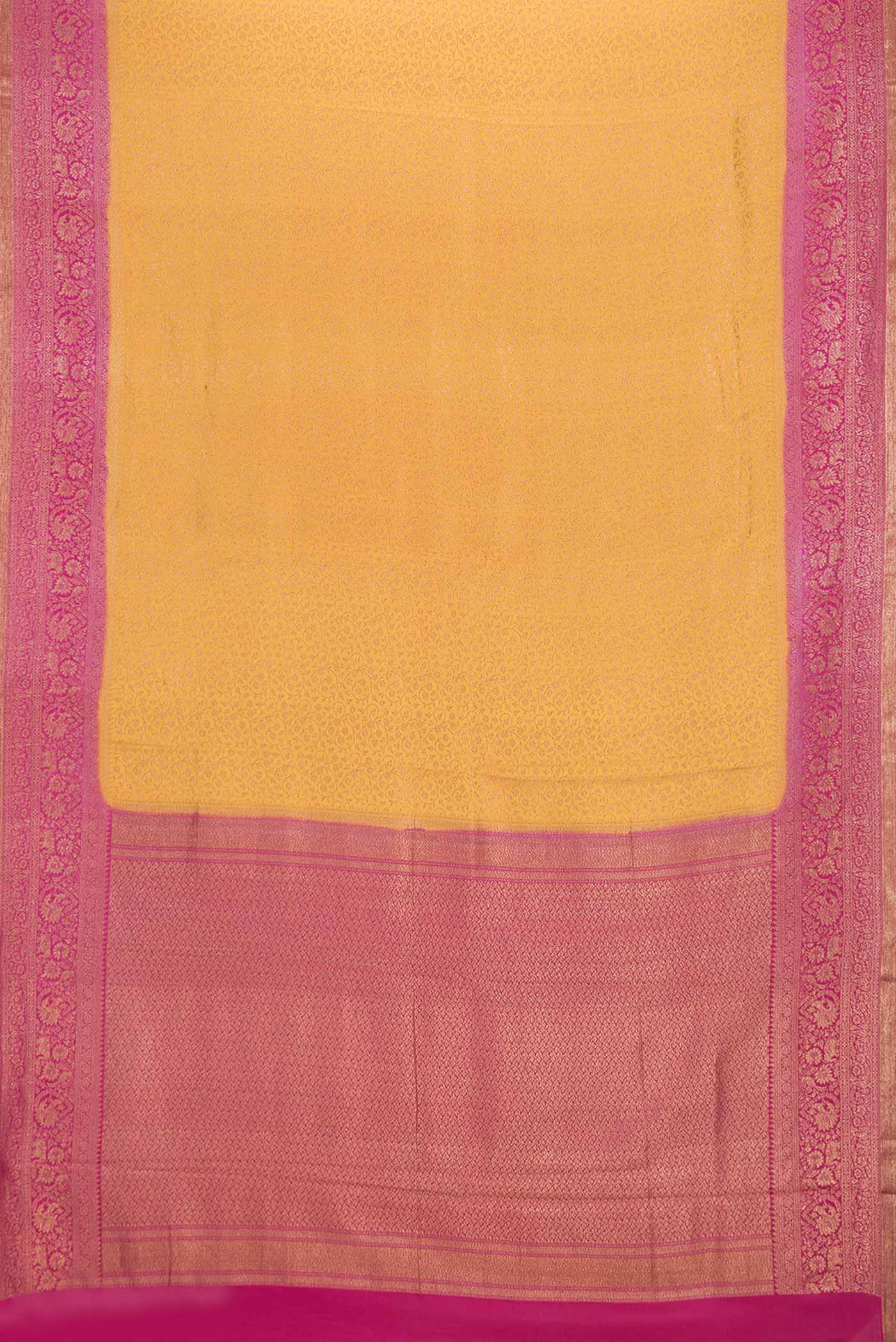 Mustard Mysore Crepe Saree - Image 6