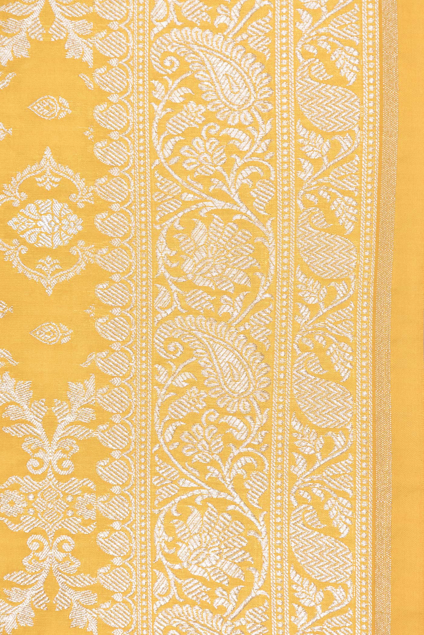 Yellow Dual Tone Banarasi Silk Saree - Image 3