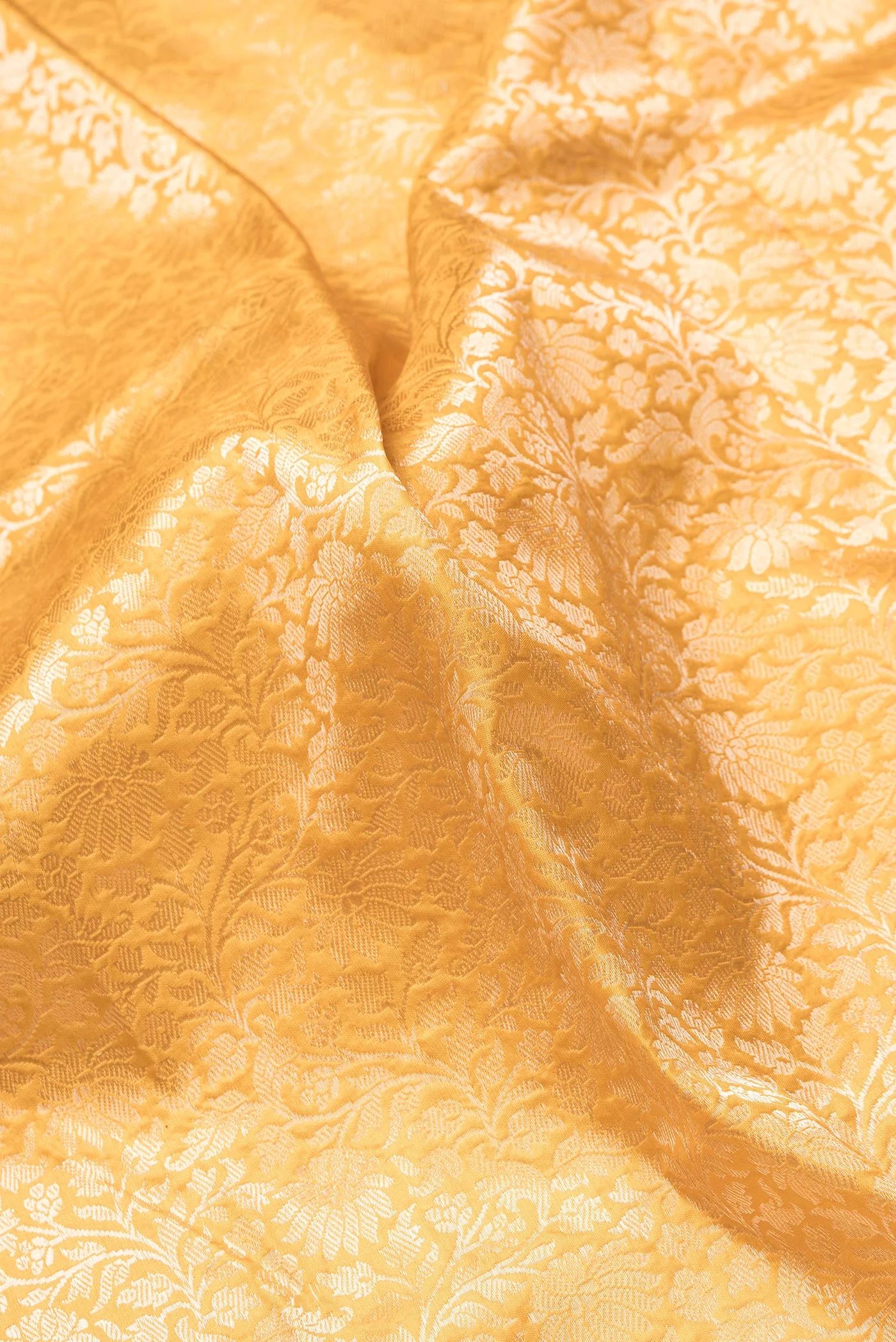 Mustard Banarasi Silk Saree - Image 2