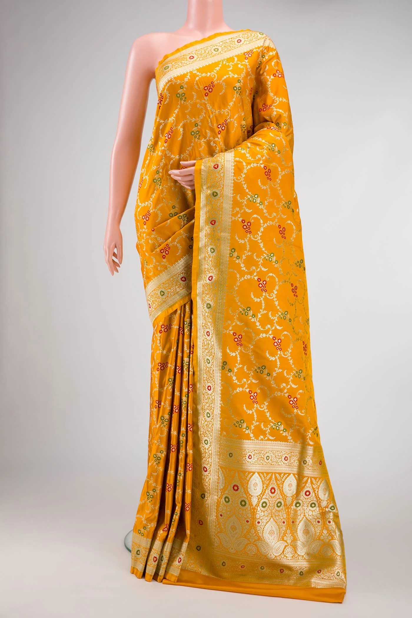 Mustard Blended Banarasi Silk Saree