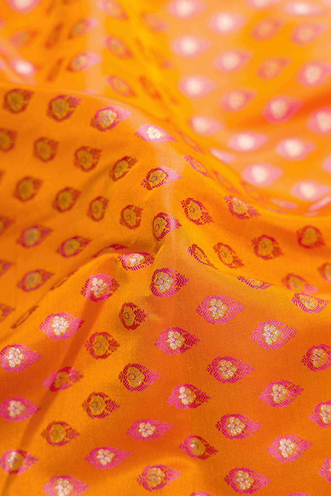 Mustard Blended Banarasi Silk Saree - Image 2