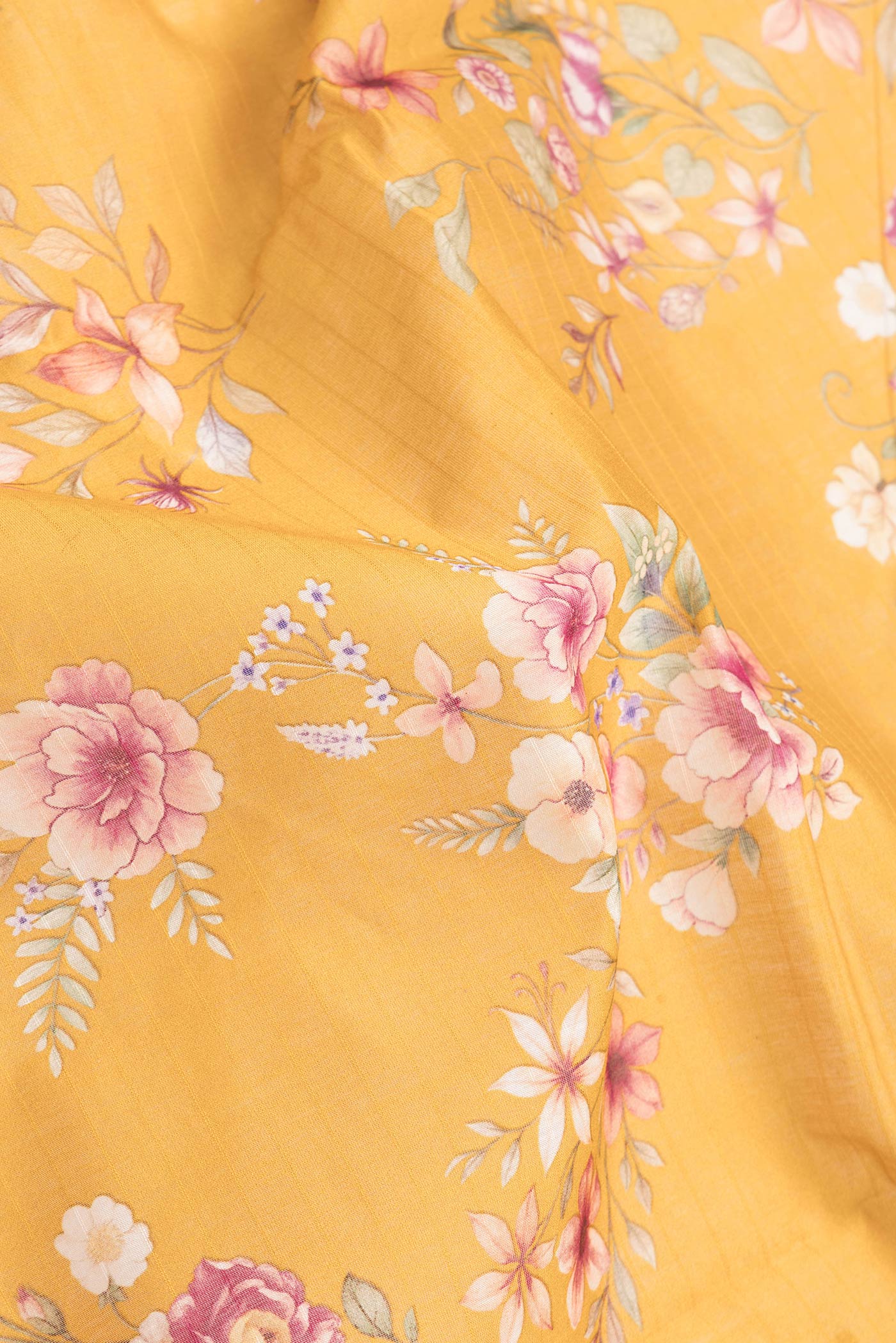 Mustard Chanderi Silk Cotton Saree - Image 2
