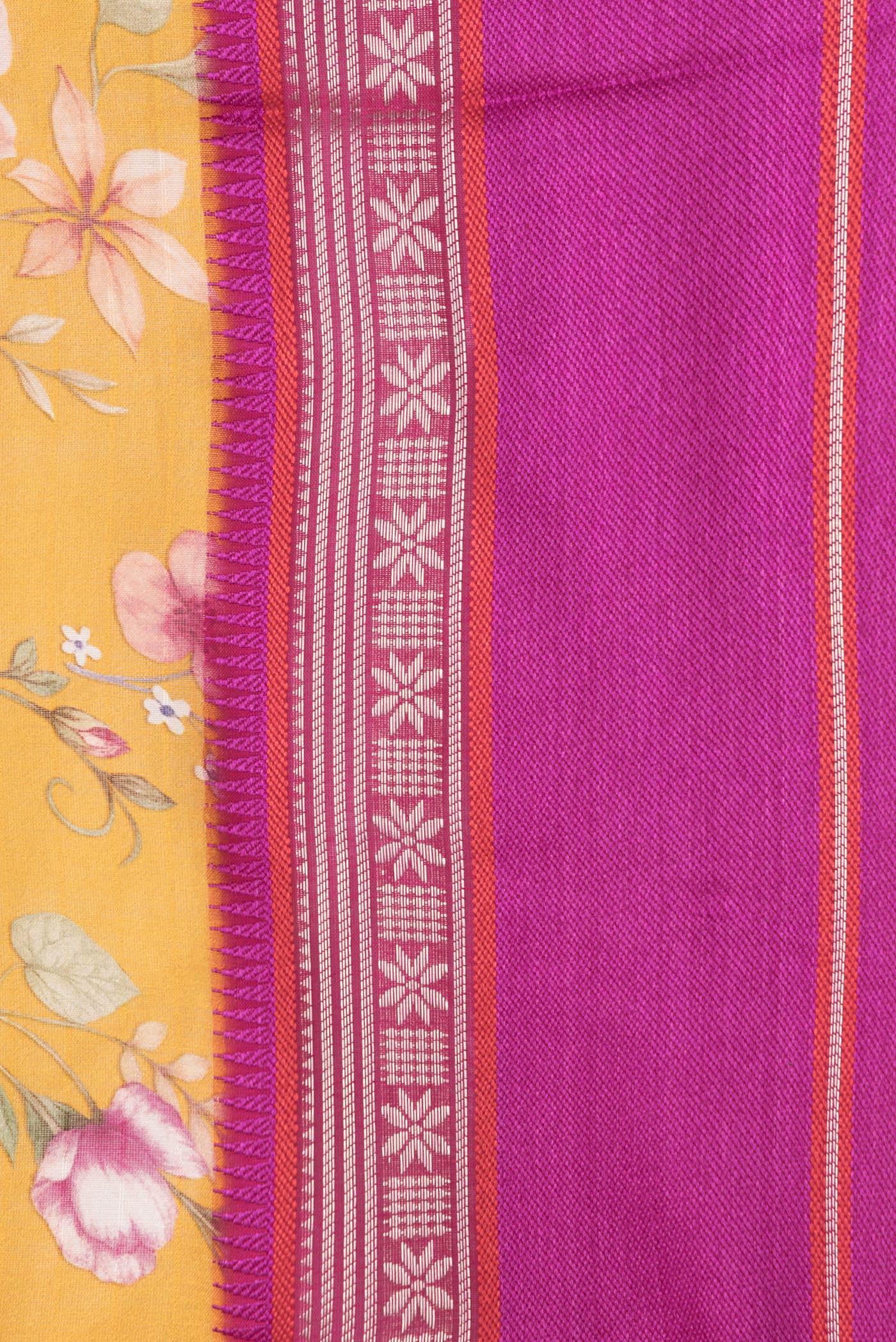 Mustard Chanderi Silk Cotton Saree - Image 3
