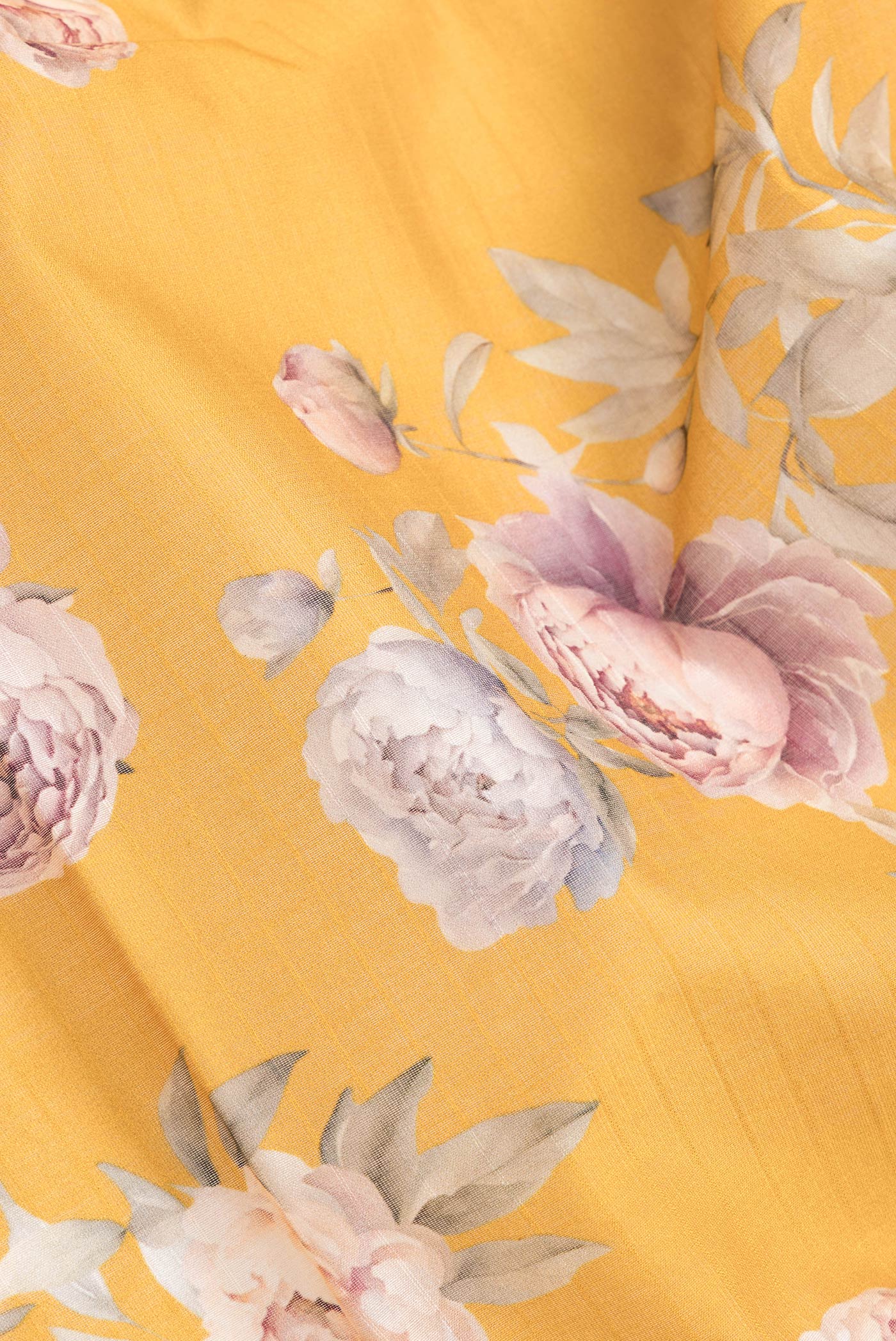 Mustard Chanderi Silk Cotton Saree - Image 2