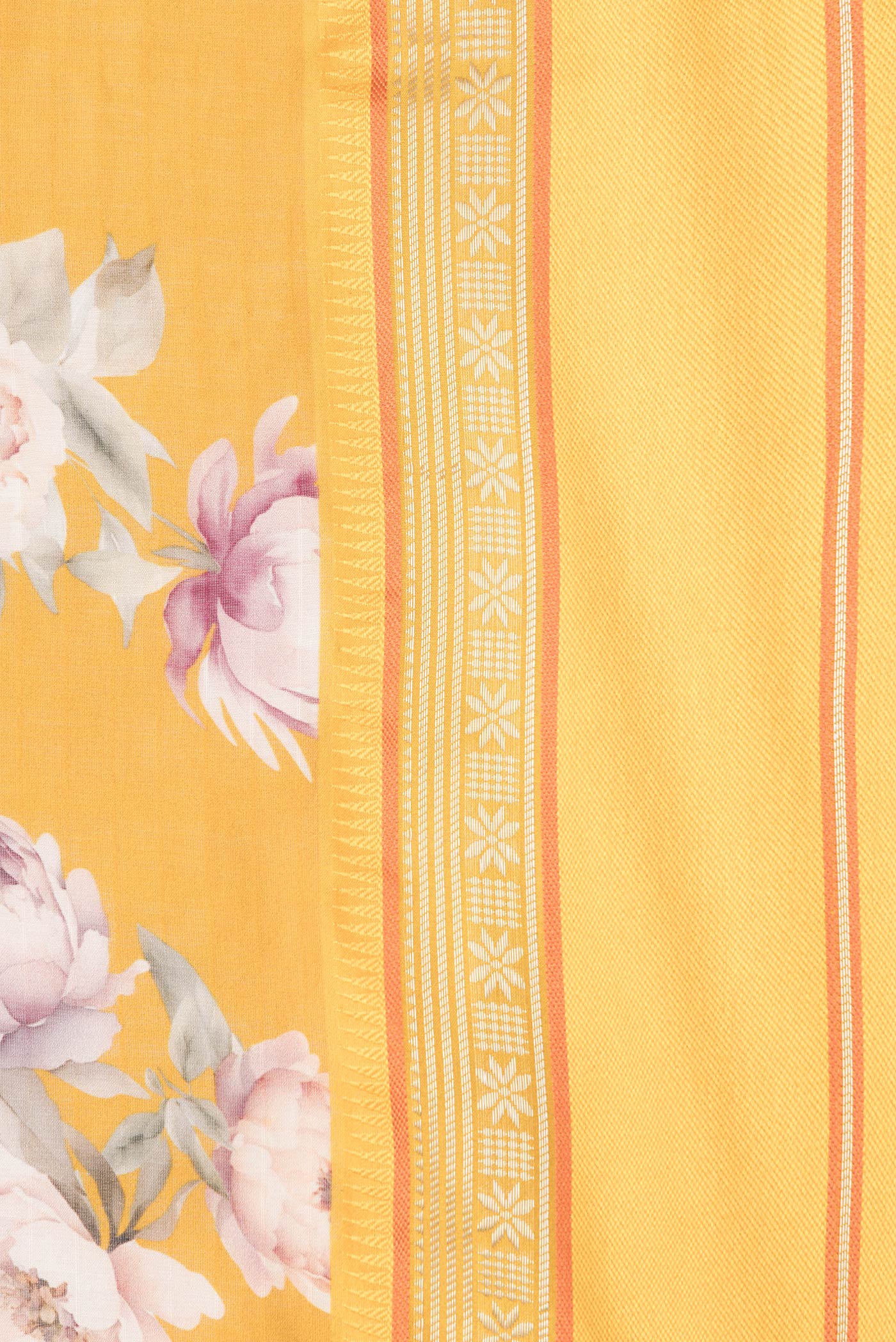 Mustard Chanderi Silk Cotton Saree - Image 3