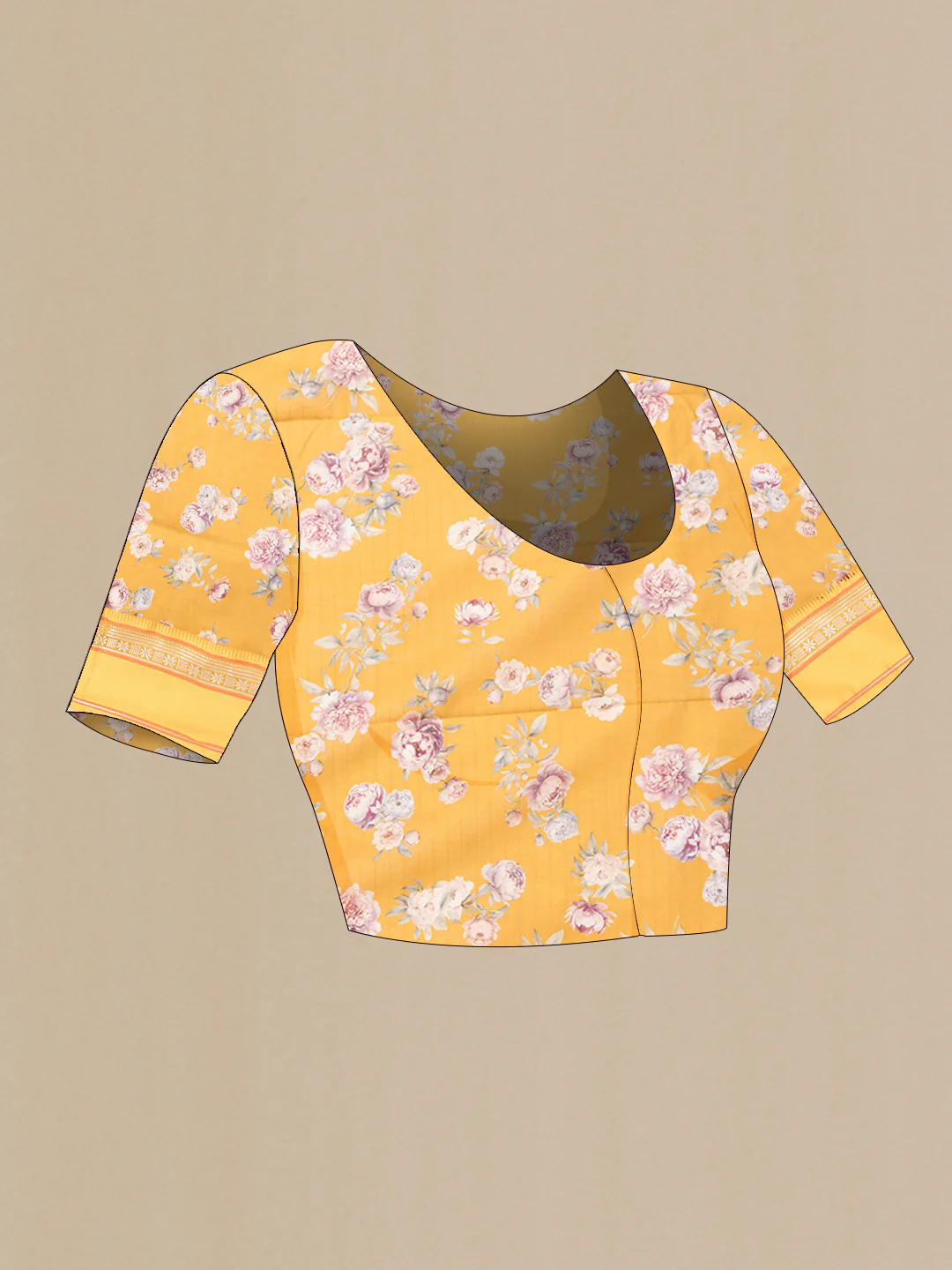 Mustard Chanderi Silk Cotton Saree - Image 4