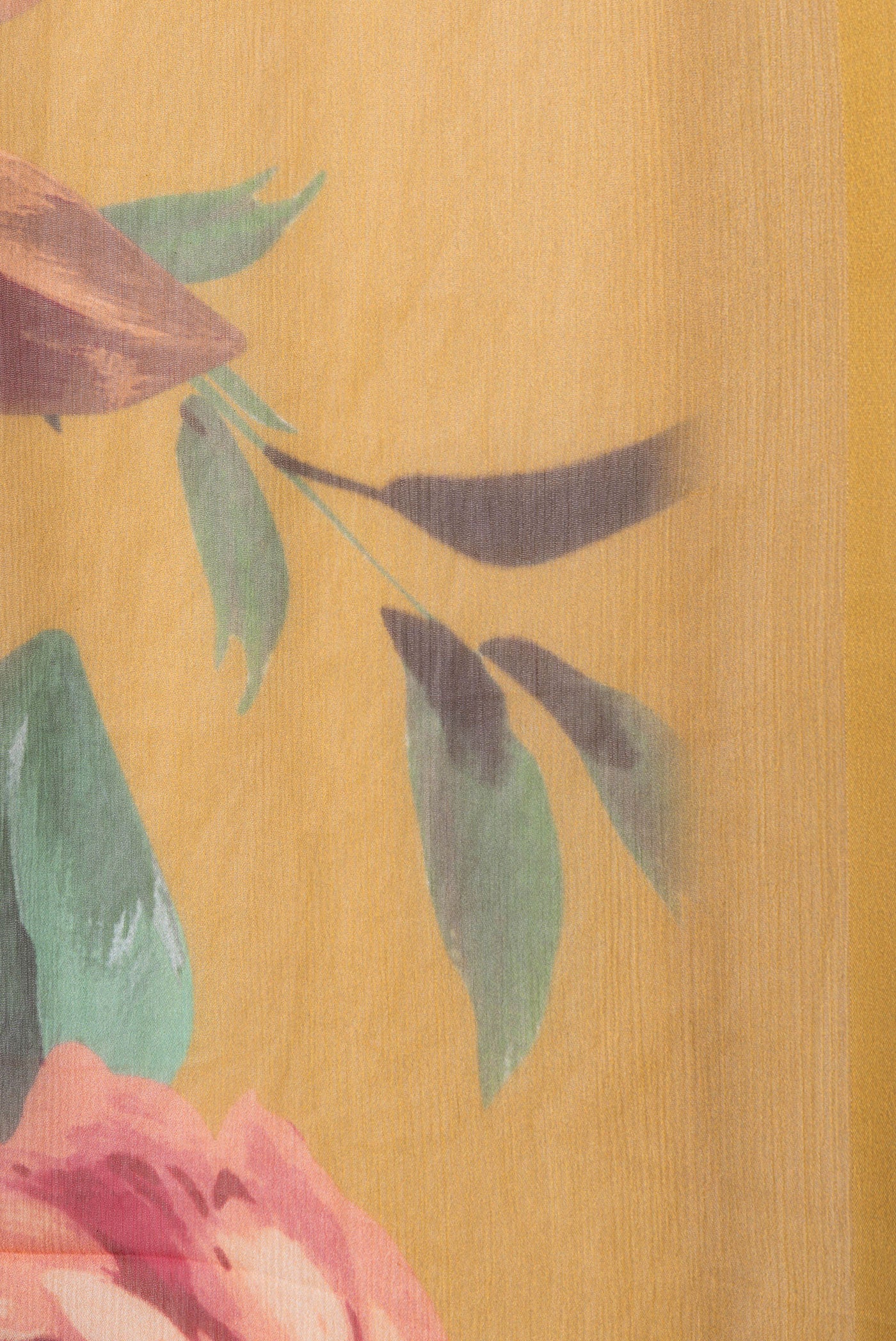 Mustard Mysore Chiffon Saree - Image 3