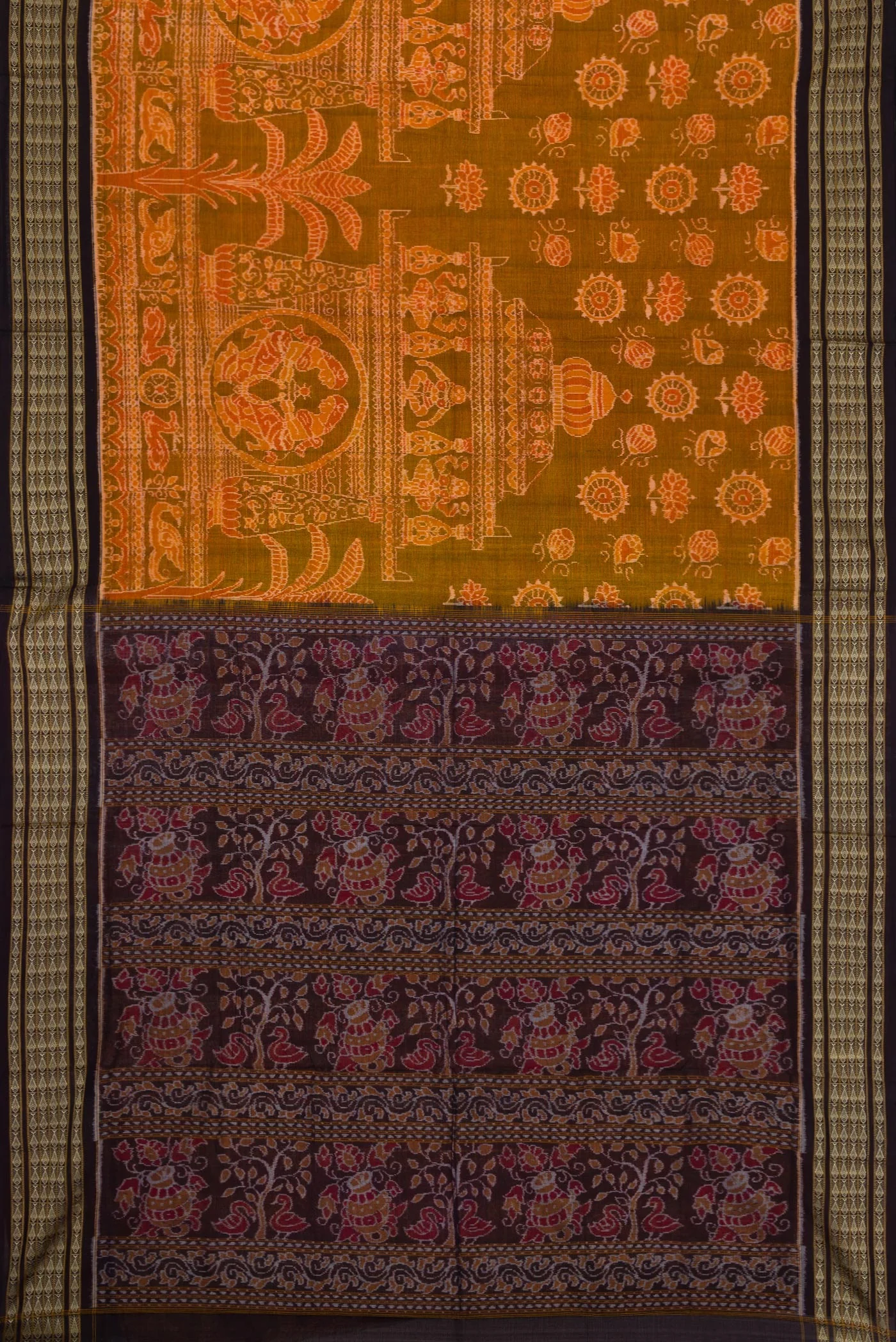 Mustard Dual Tone Orissa Cotton Saree - Image 6
