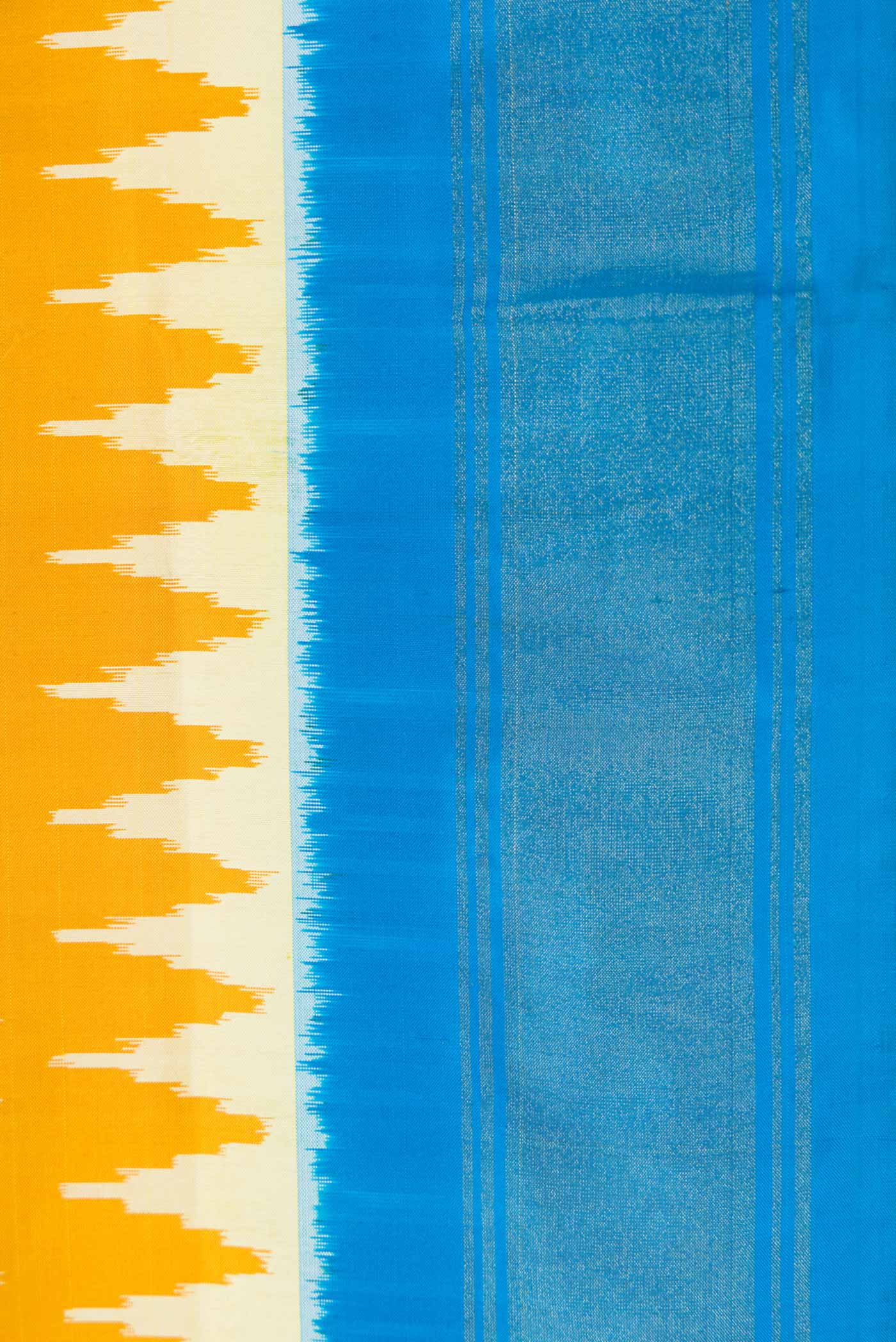 Mustard Dual Tone Double Ikat Saree - Image 3