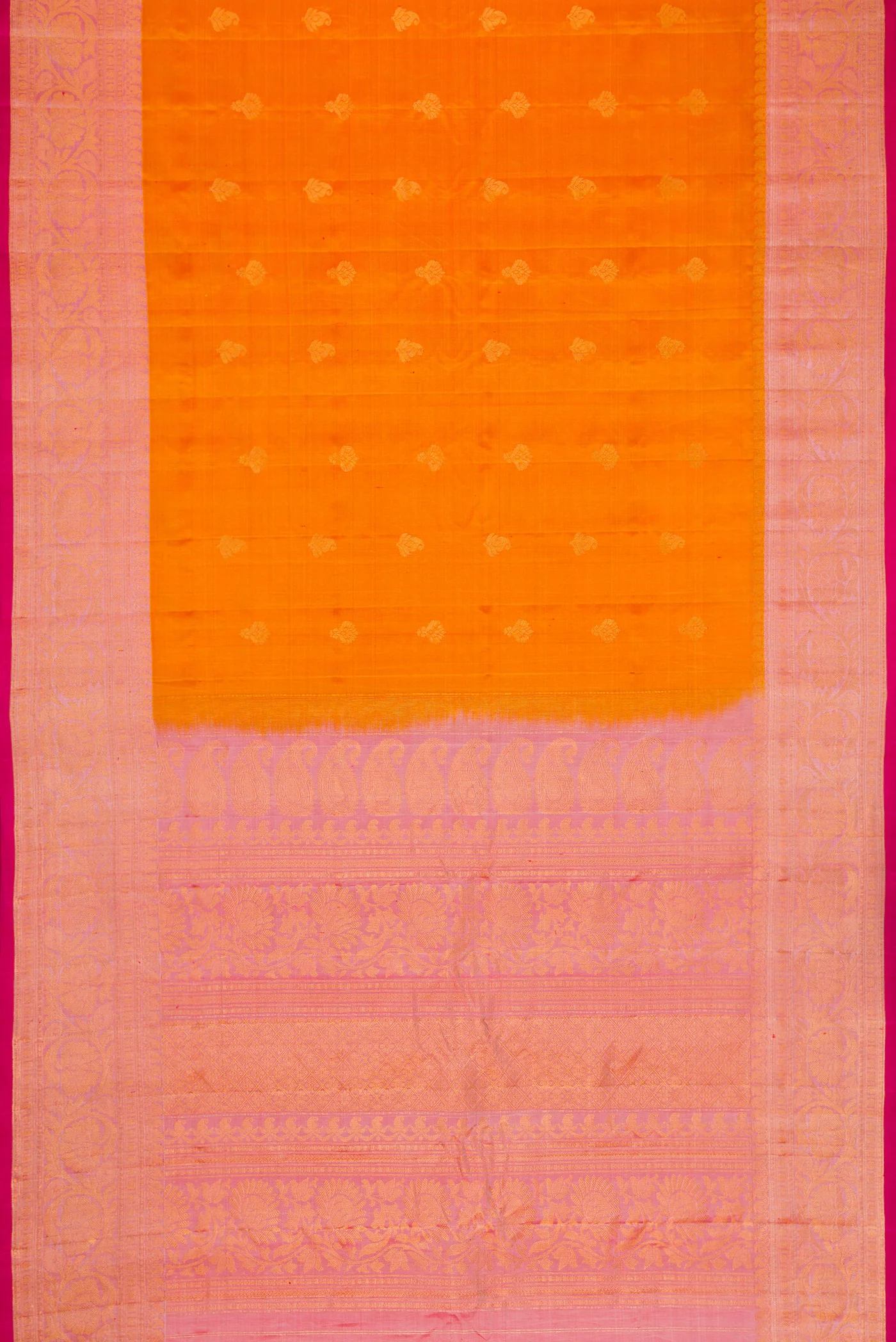 Yellow Gadwal Silk Saree - Image 6