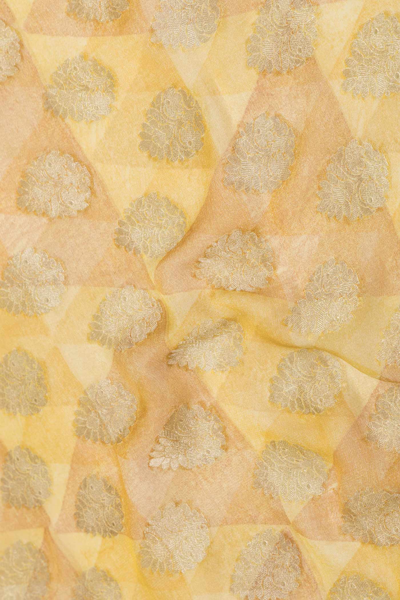Mustard Dual Tone Georgette Saree - Image 2