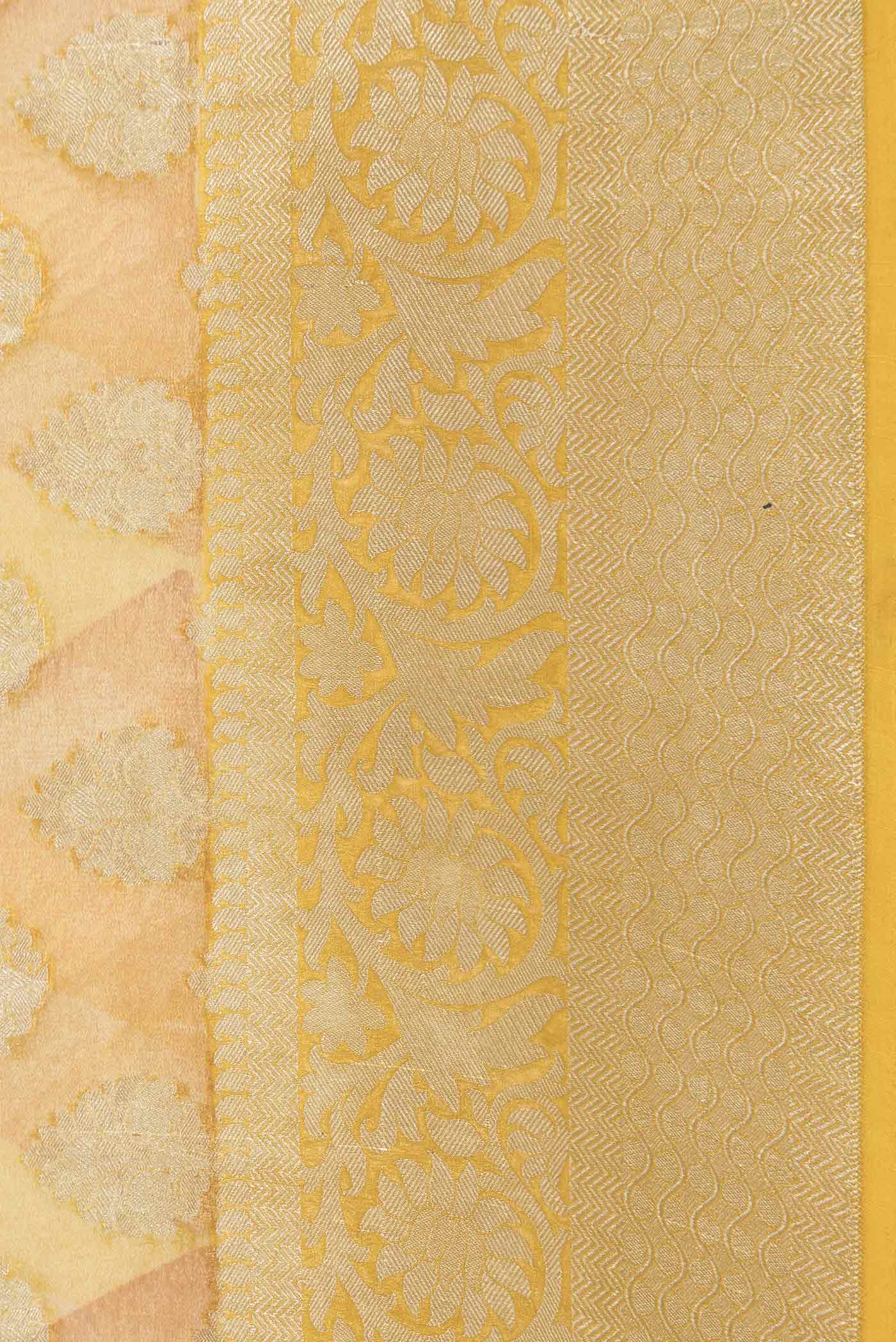 Mustard Dual Tone Georgette Saree - Image 3