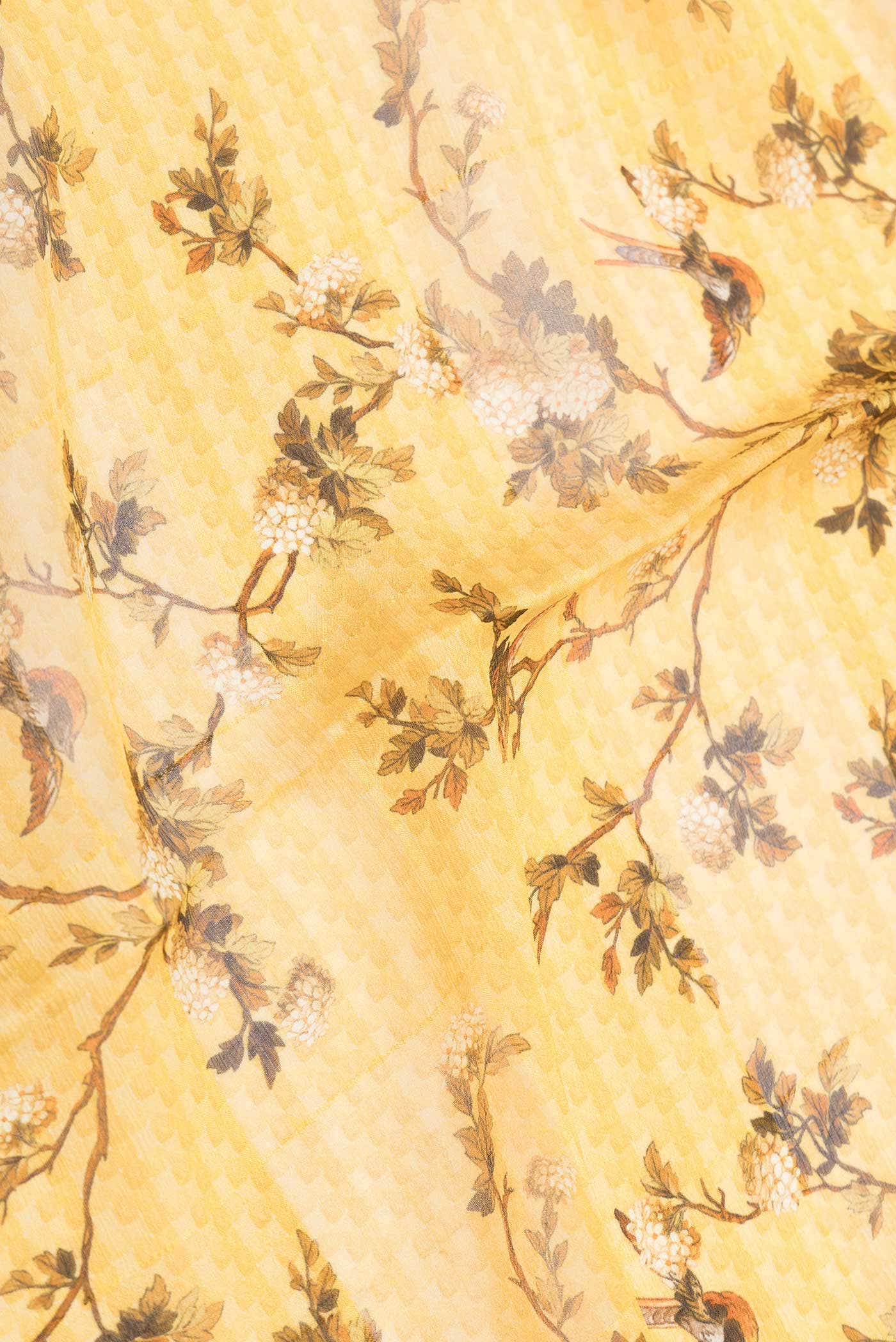Mustard Dual Tone Georgette Saree - Image 2